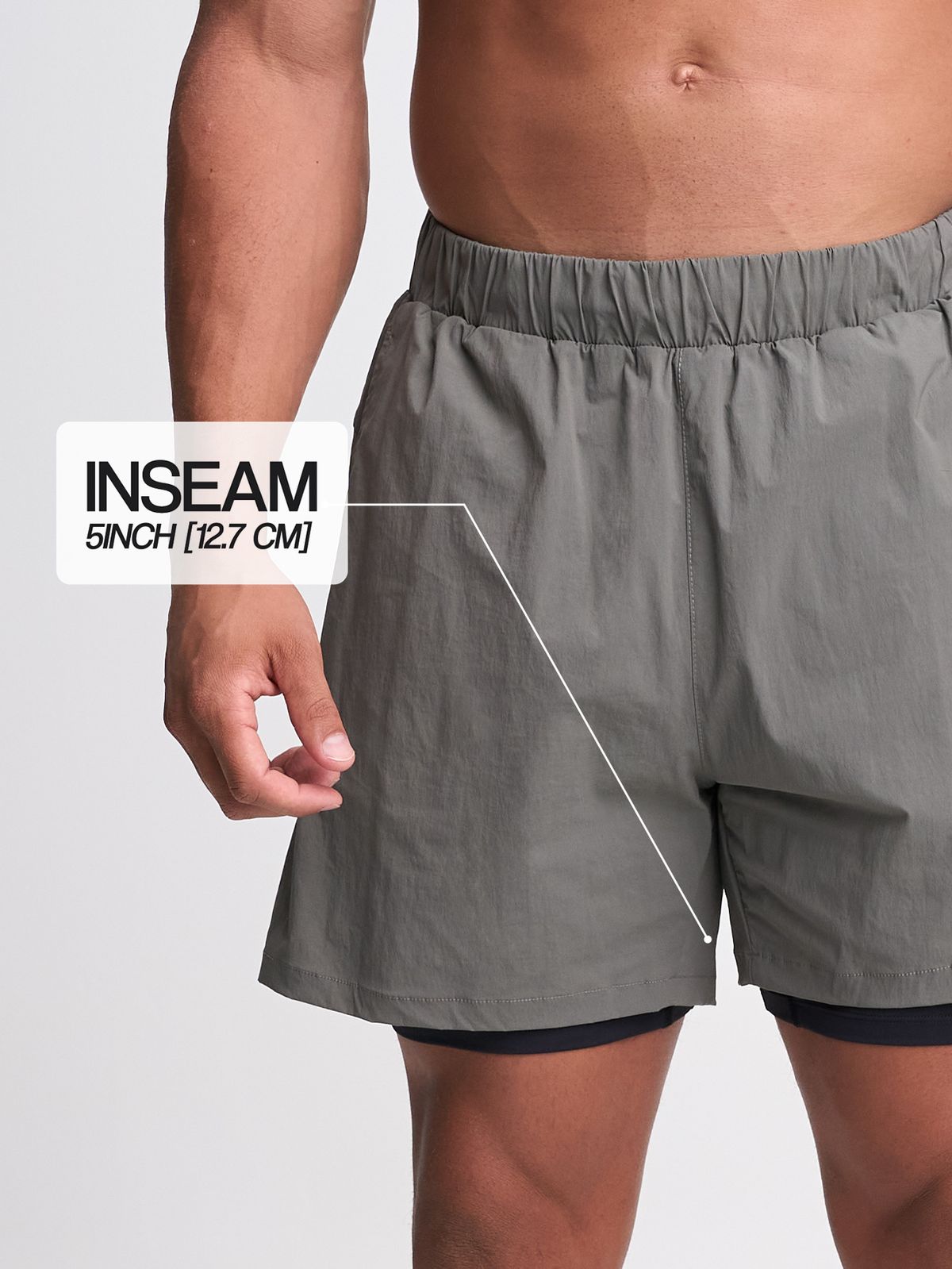 시그마스(SIGMAS) Sprint 5-Inch 2in1 Short (Grey)