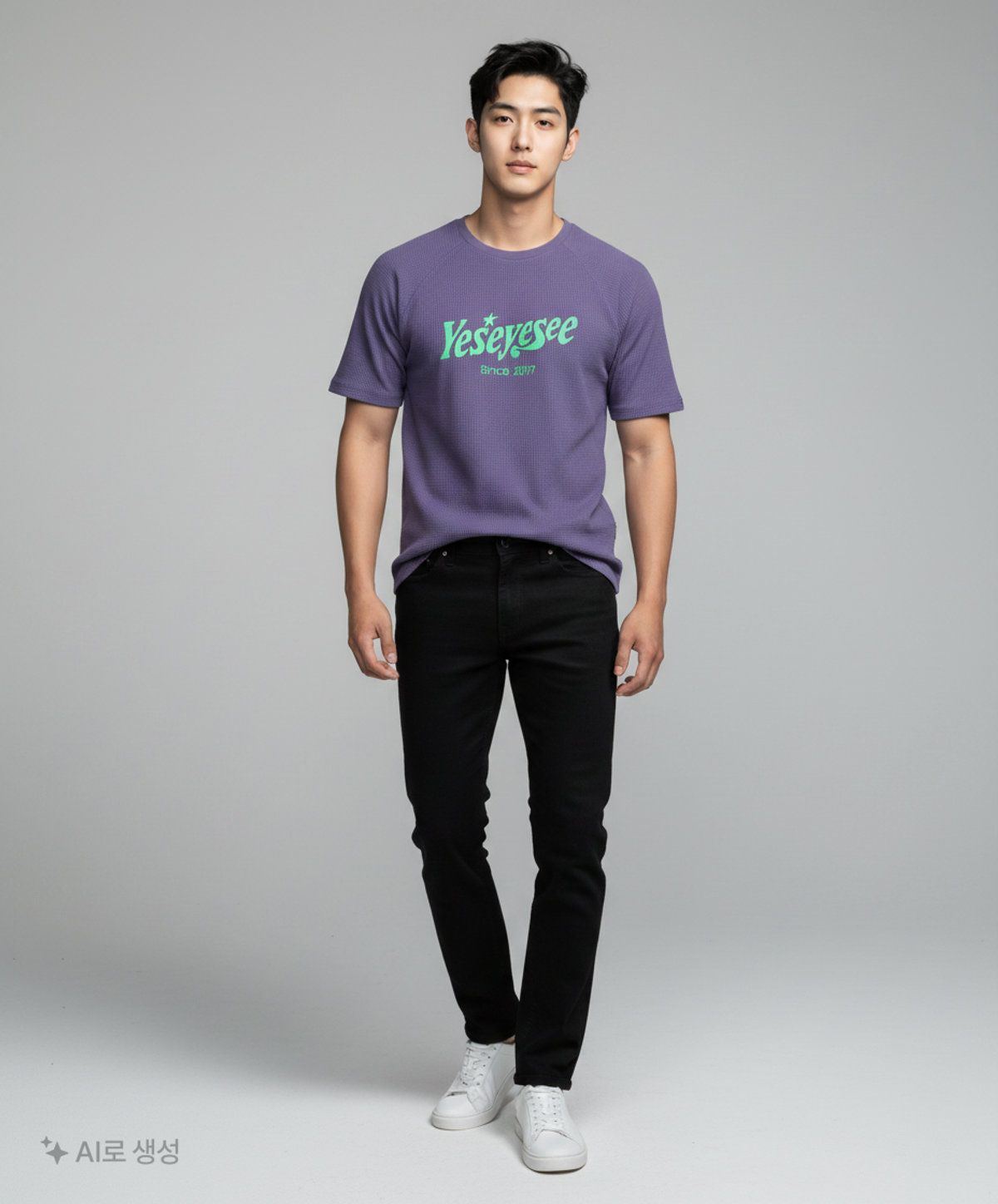 예스아이씨(YESEYESEE) Y.E.S Raglan Waffle Tee Indigo L
