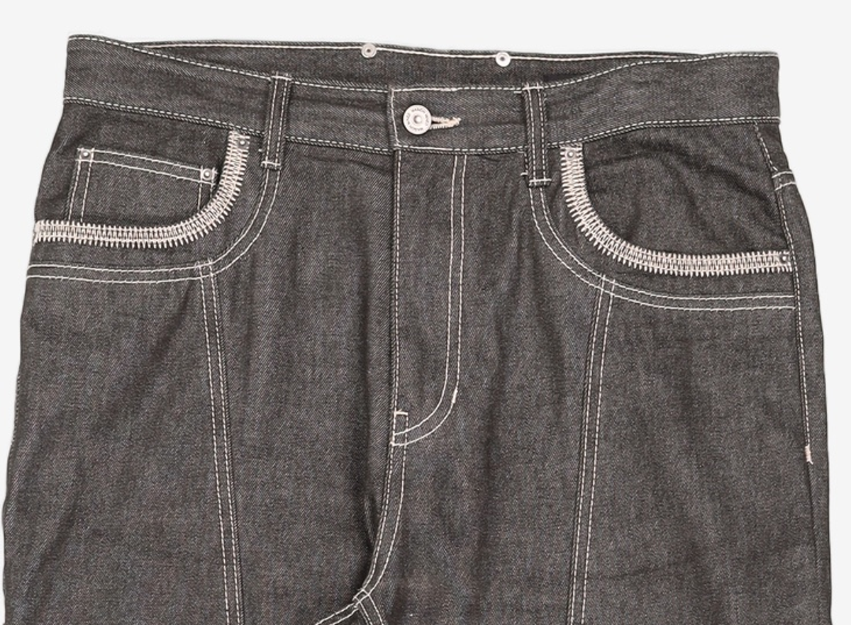 USED] 메종미네드(MAISON MINED) OBLIQUE SEMI WIDE DENIM PANTS BLACK 