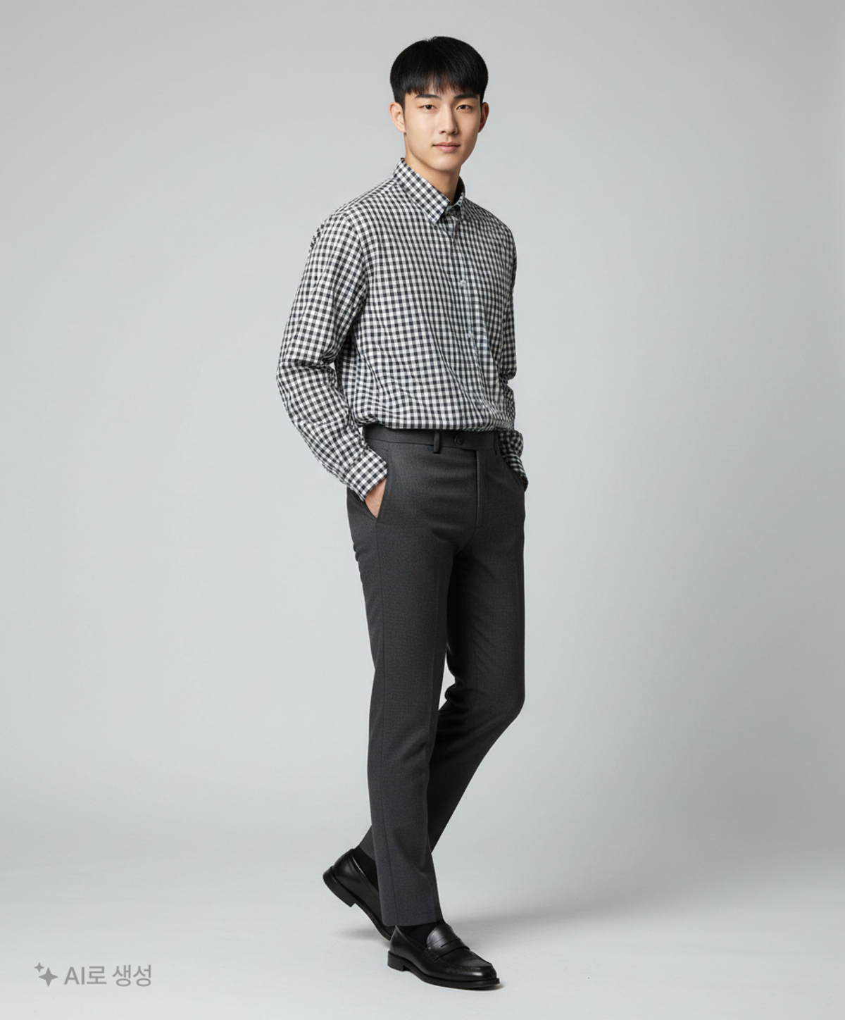 테이크이지(TAKEASY) 깅엄체크 오버셔츠(블루) M
