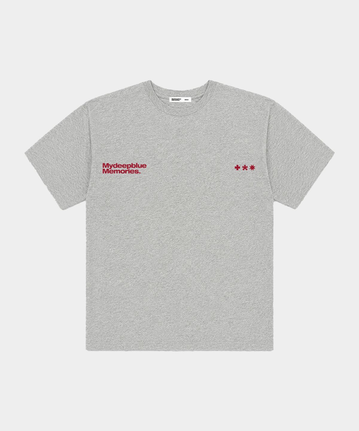 마이딥블루메모리즈(MY DEEP BLUE MEMORIES) Mm Symbol Logo T-Shirts (GREY / BURGUNDY)