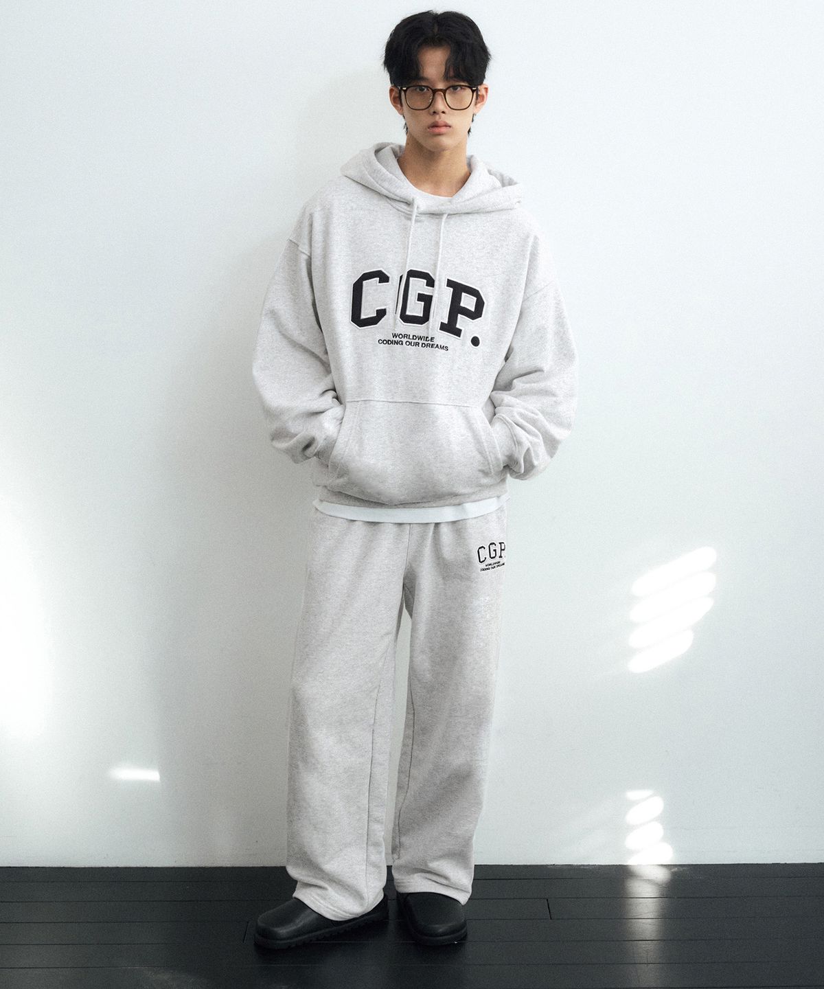 코드그라피(CGP) CGP 아치 로고 후디_라이트그레이