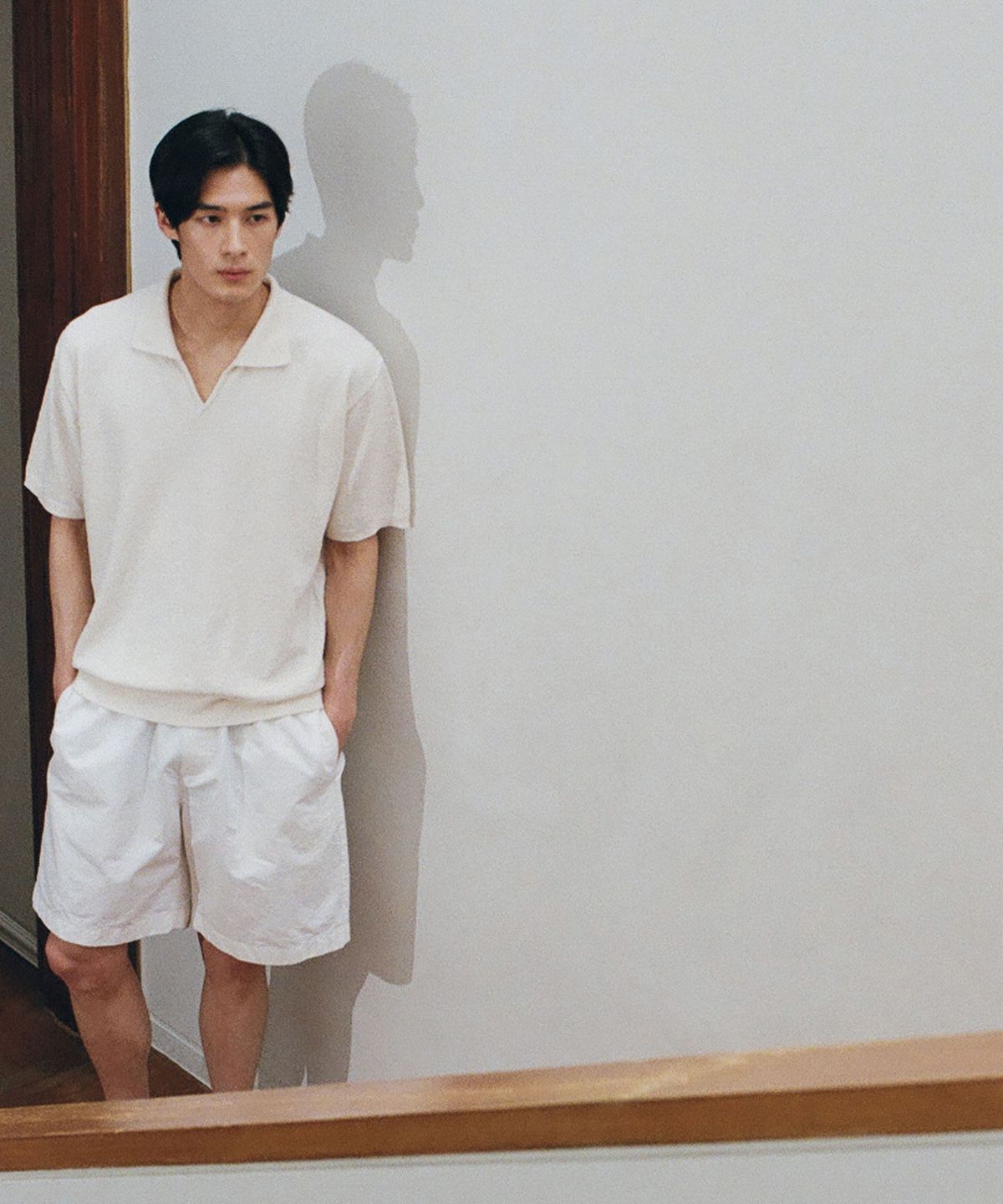 블랭크룸(BLANKROOM) 워시드 밴딩 쇼츠_WHITE