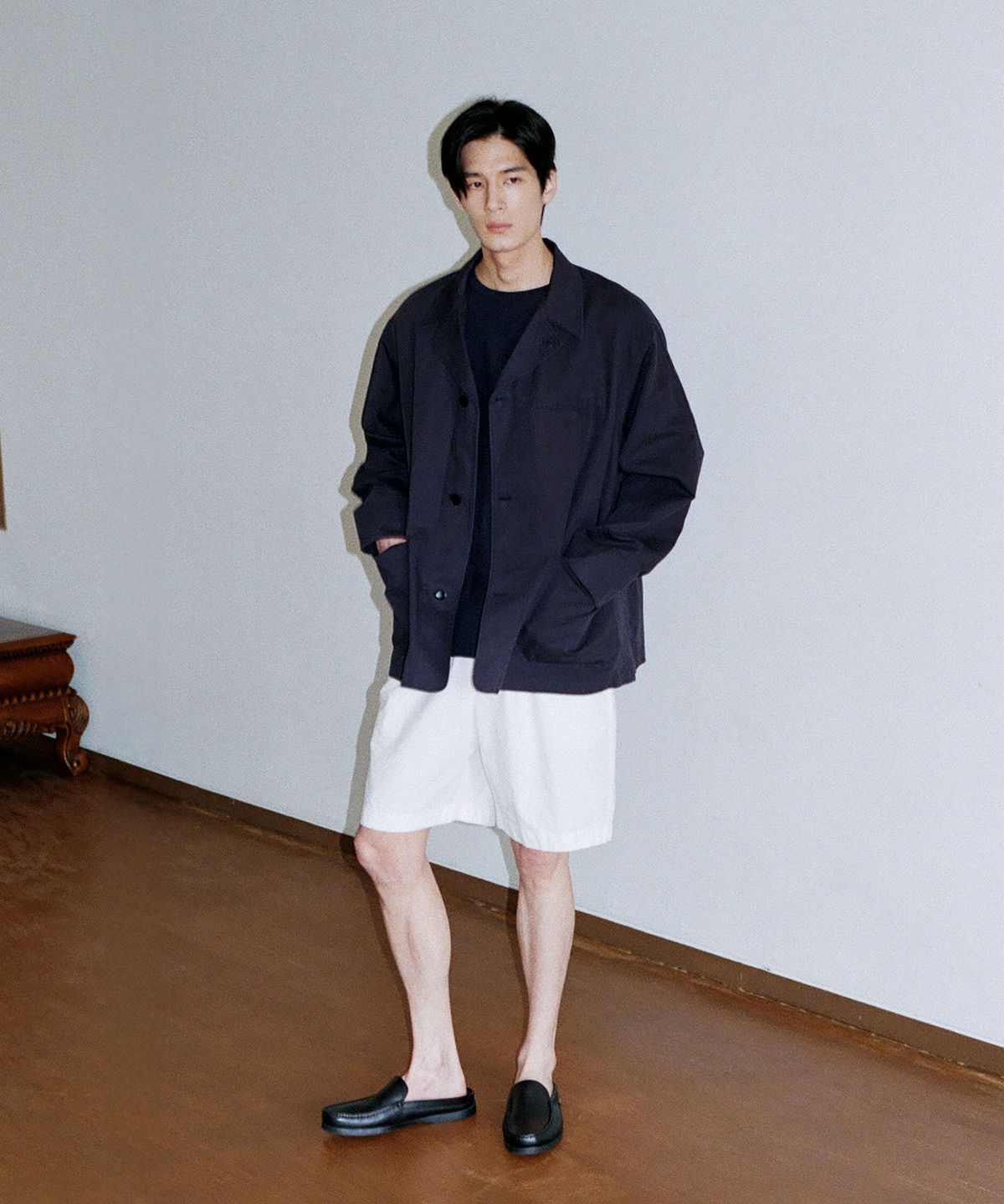 블랭크룸(BLANKROOM) 워시드 밴딩 쇼츠_WHITE