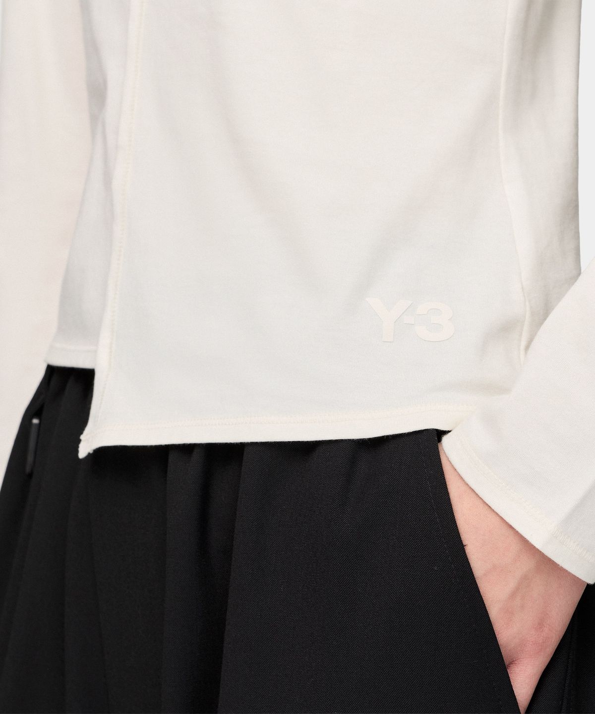 와이쓰리(Y-3) (W) W 피티드 롱 슬리브 티셔츠 화이트 W FTD LS TEE CHALK WHITE