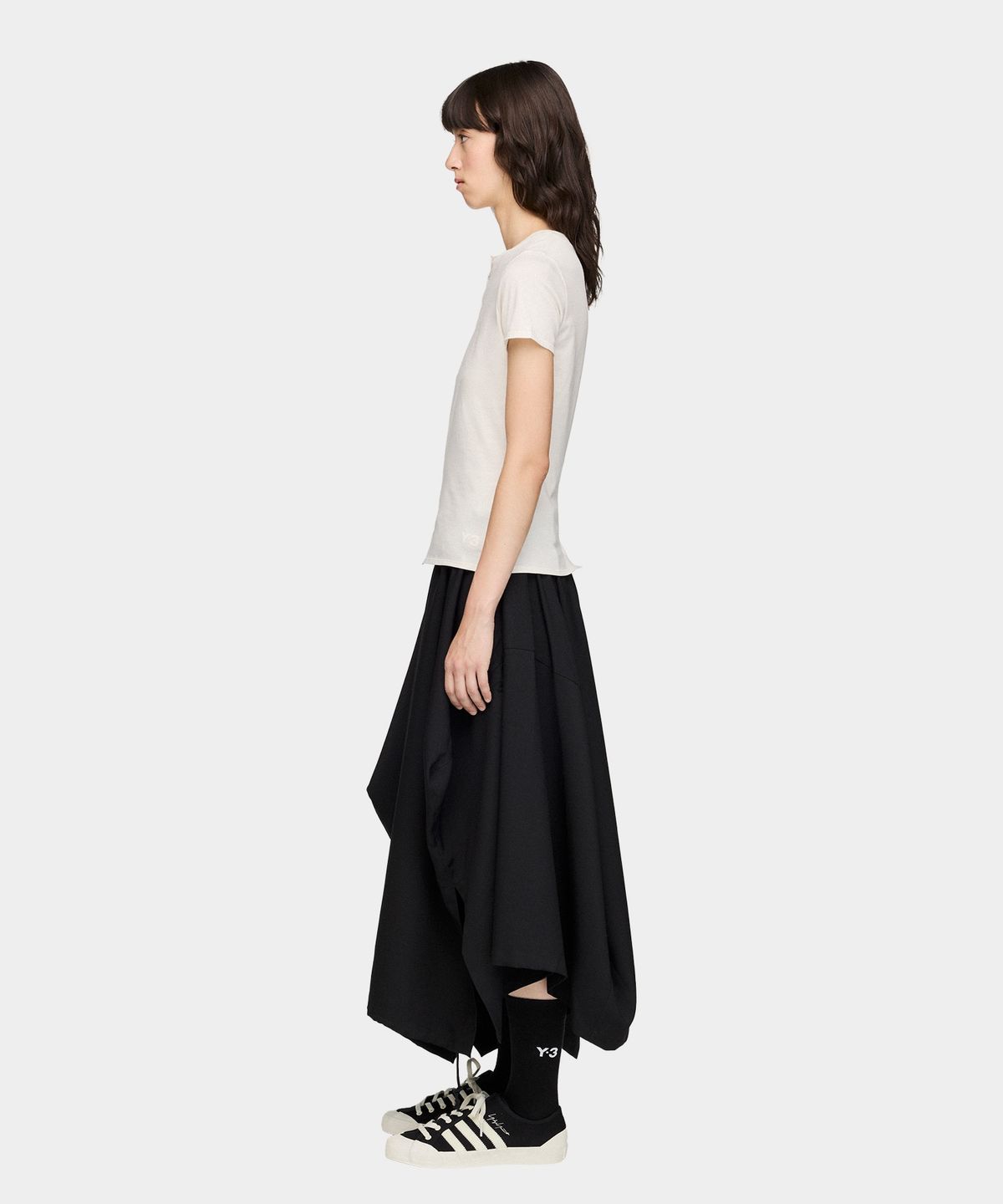 와이쓰리(Y-3) (W) W 피티드 숏 슬리브 티셔츠 화이트 W FTD SS TEE CHALK WHITE