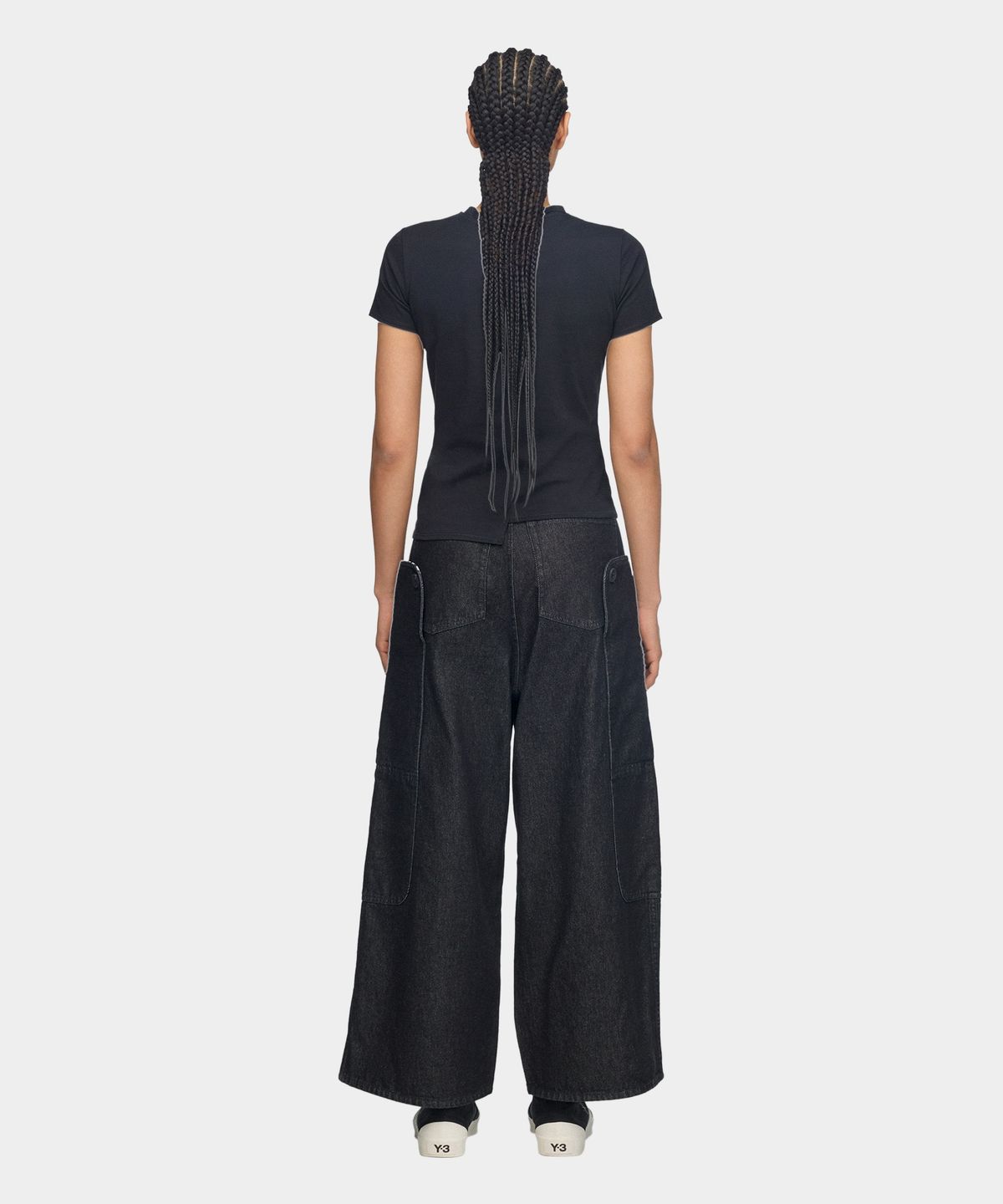 와이쓰리(Y-3) (W) 피티드 숏 슬리브 티셔츠 블랙 W FTD SS TEE BLACK