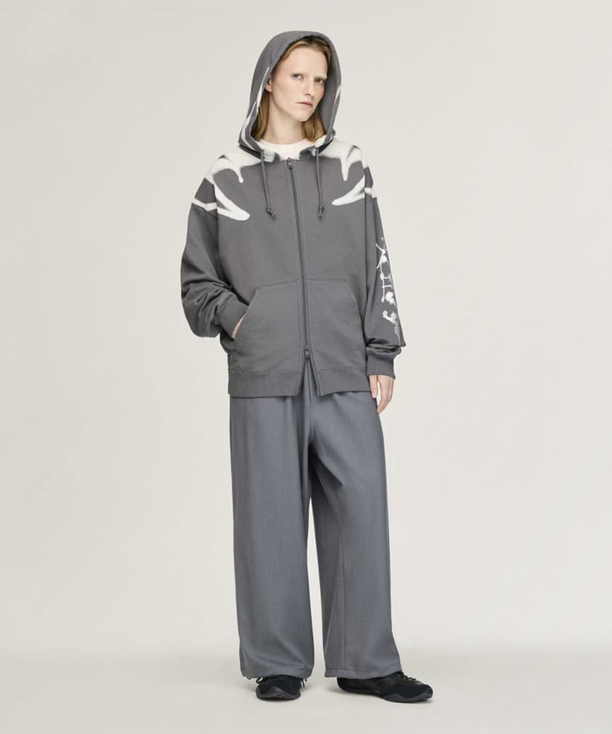 와이쓰리(Y-3) (U) 치토 GFX 프렌치 테리 집 후디 그레이 GFX FT ZIP HOOD GREY FIVE