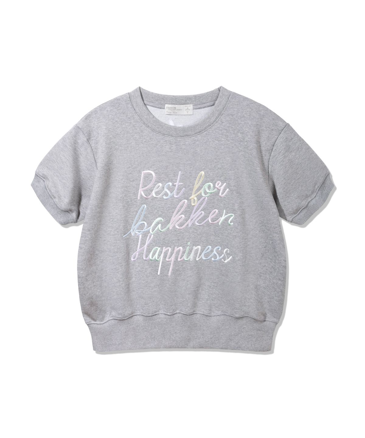 바켄(BAKKEN) [우먼] REST FOR HAPPINESS 반팔 스웨트셔츠 BK4995 (4COLOR)