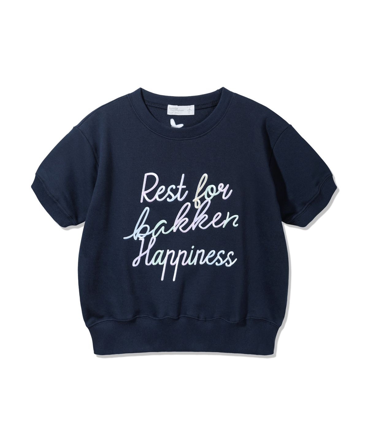 바켄(BAKKEN) [우먼] REST FOR HAPPINESS 반팔 스웨트셔츠 BK4995 (4COLOR)