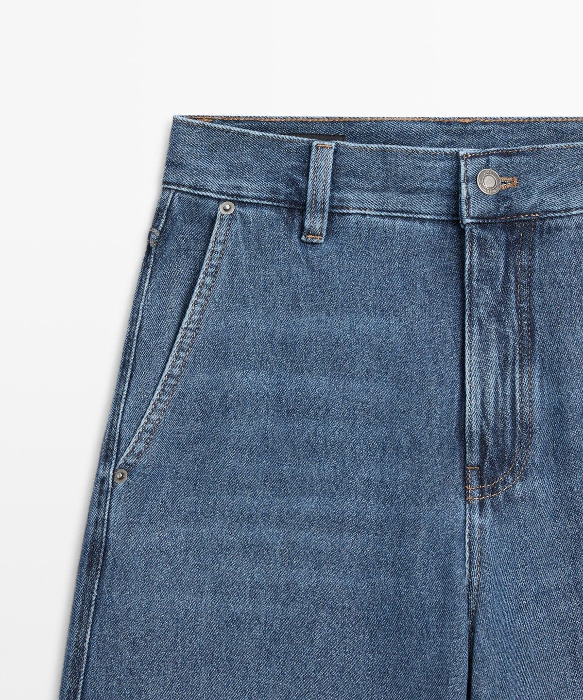 마시모두띠(MASSIMO DUTTI) 미드라이즈 와이드 레그 진