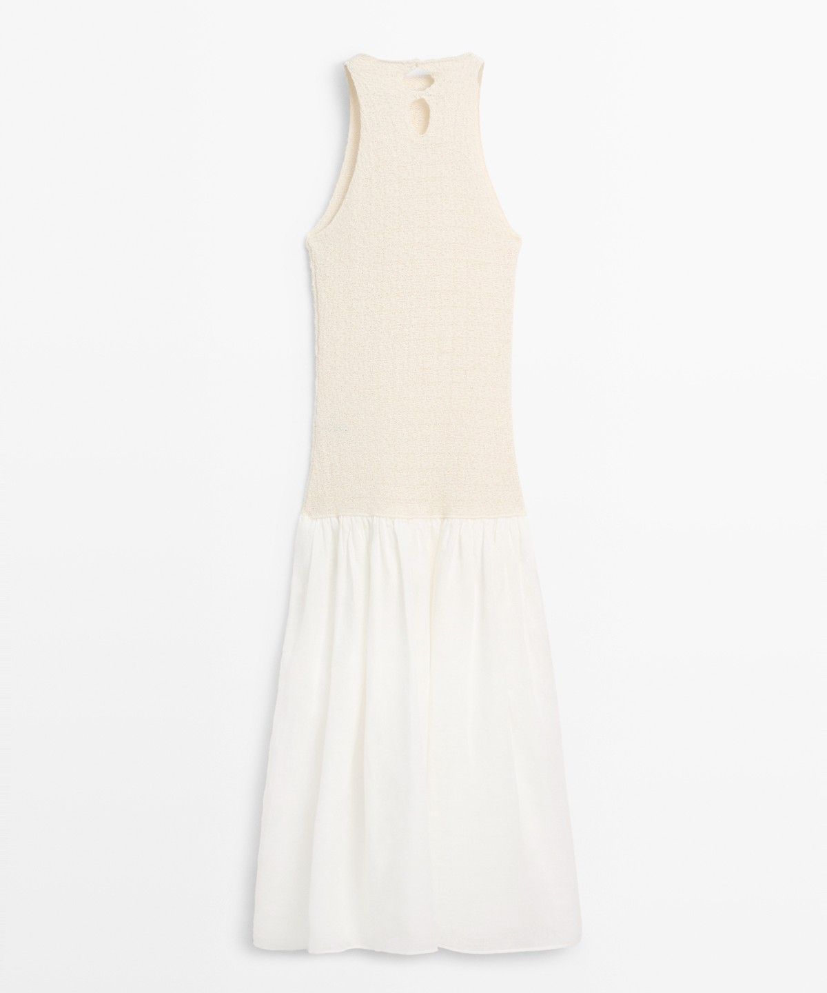 마시모두띠(MASSIMO DUTTI) 홀터넥 콤비 미디 원피스