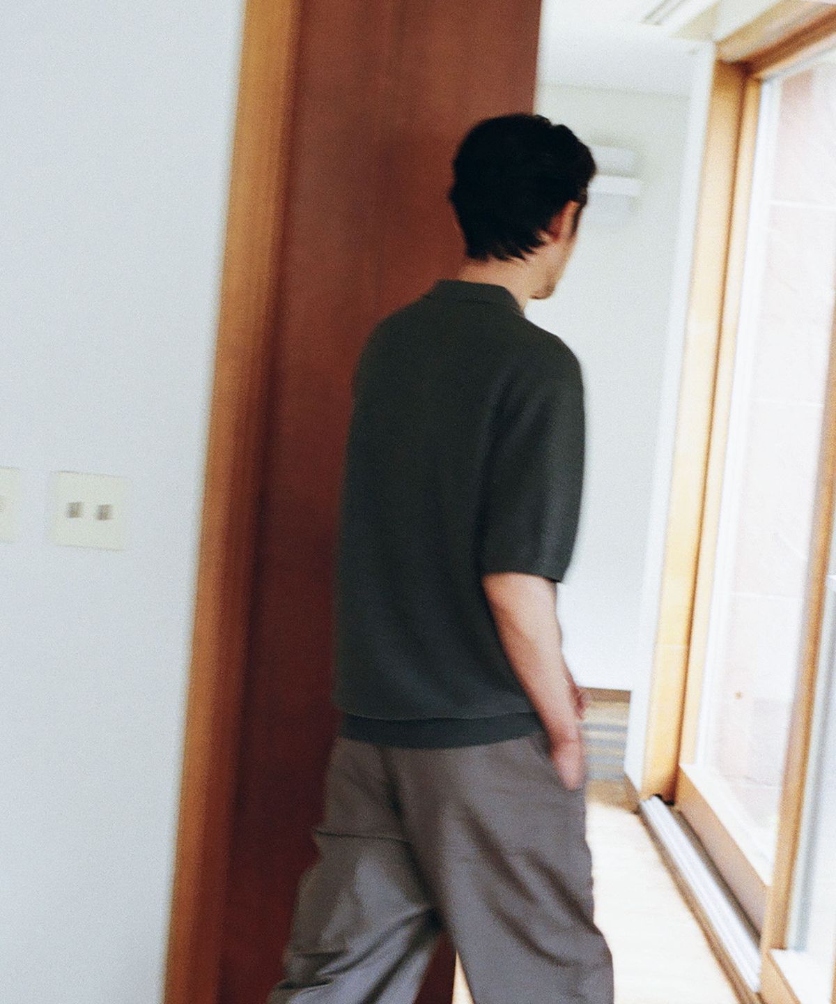 블랭크룸(BLANKROOM) 토렌 폴로 니트_CHARCOAL