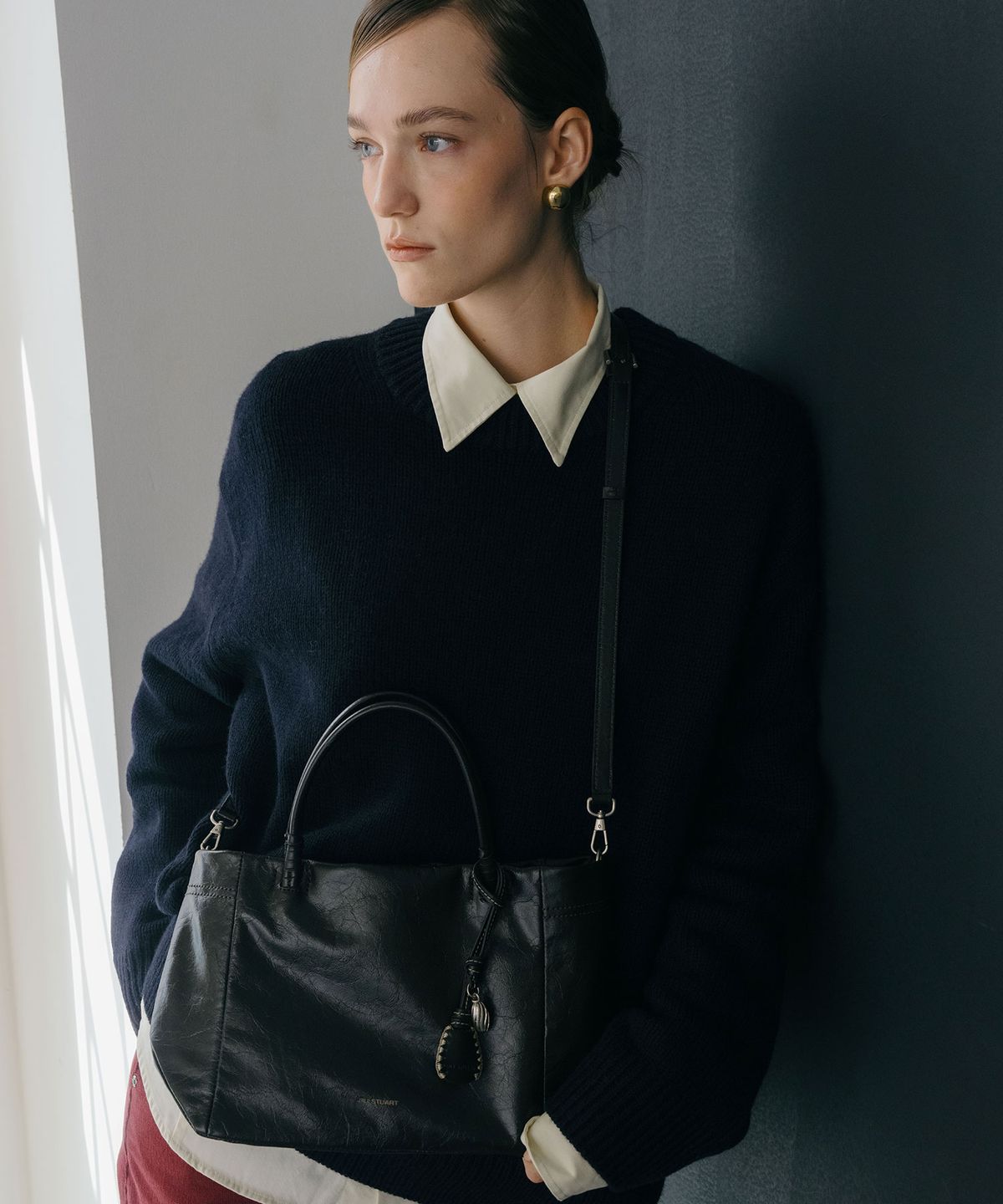 질스튜어트액세서리(JILLSTUART ACC) [FACETTE] 파세트 폴더블 소가죽 토트 S 블랙