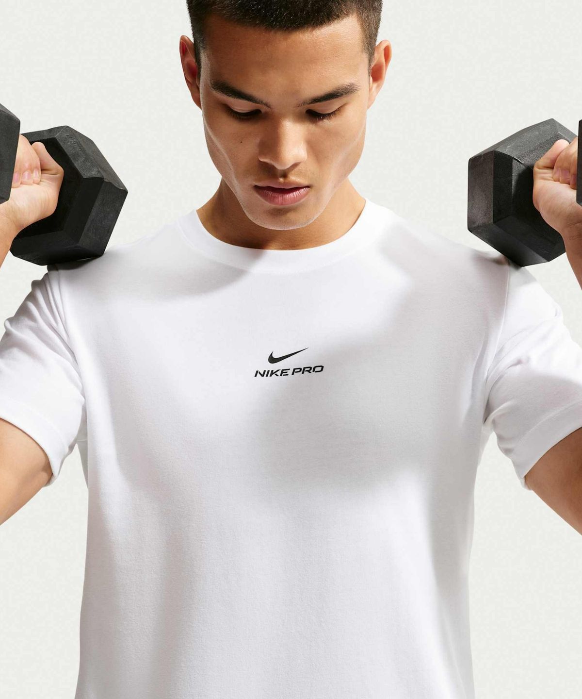 나이키(NIKE) 프로 드라이 핏 티셔츠 M - 화이트:블랙 / IH1948-100