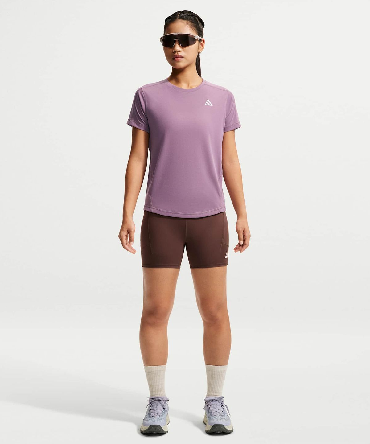 나이키(NIKE) ACG 드라이 핏 반소매 트레일 러닝 탑 W - 바이올렛 더스트:서밋 화이트 / IO9651-536