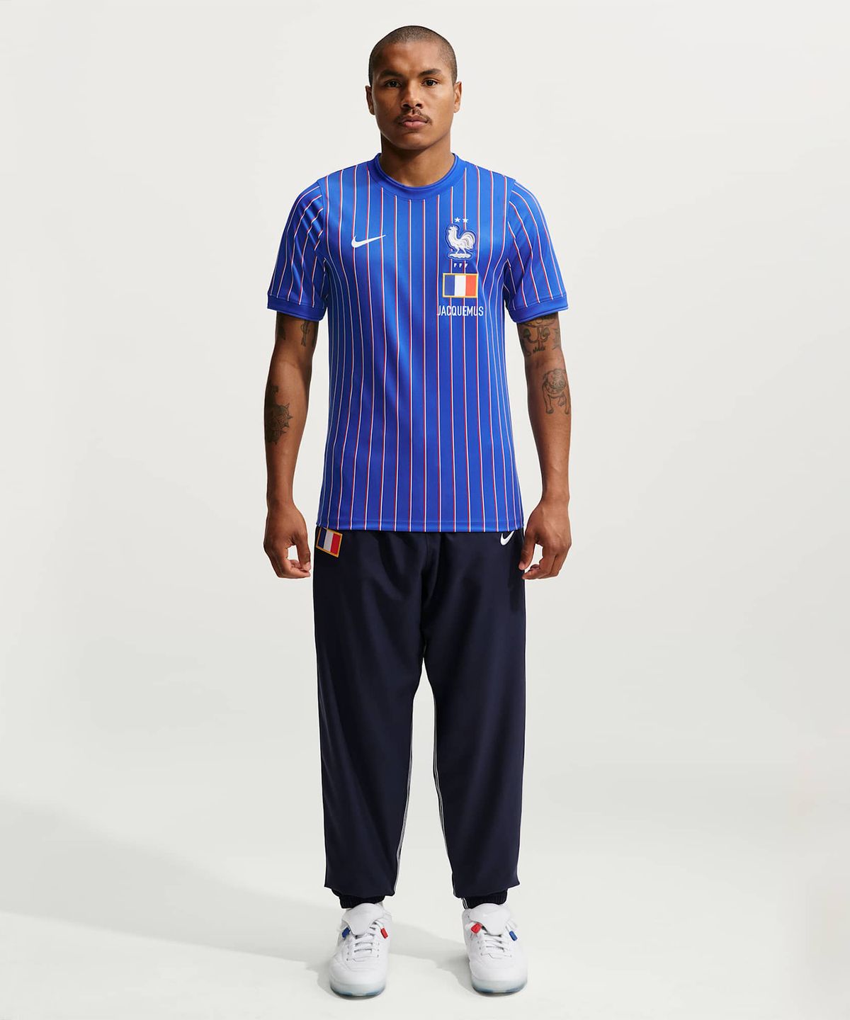 나이키(NIKE) 프랑스 x 자크뮈스 아카데미 프로 반소매 축구 탑 M - 게임 로얄:유니버시티 레드:화이트 / IH1674-480