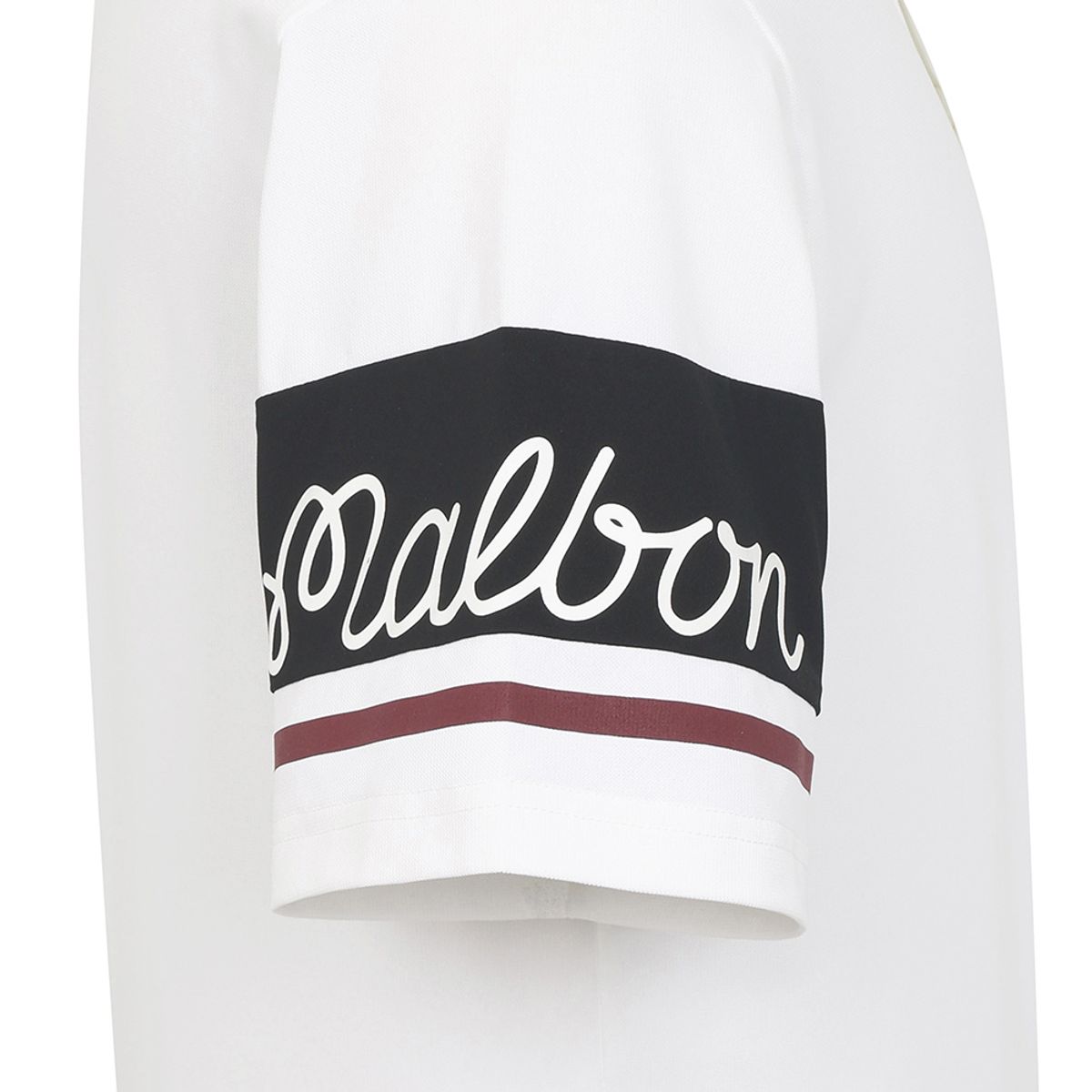 말본 골프(MALBON GOLF) 소매 배색 라글란 폴로 티셔츠 OFF WHITE (MAN)