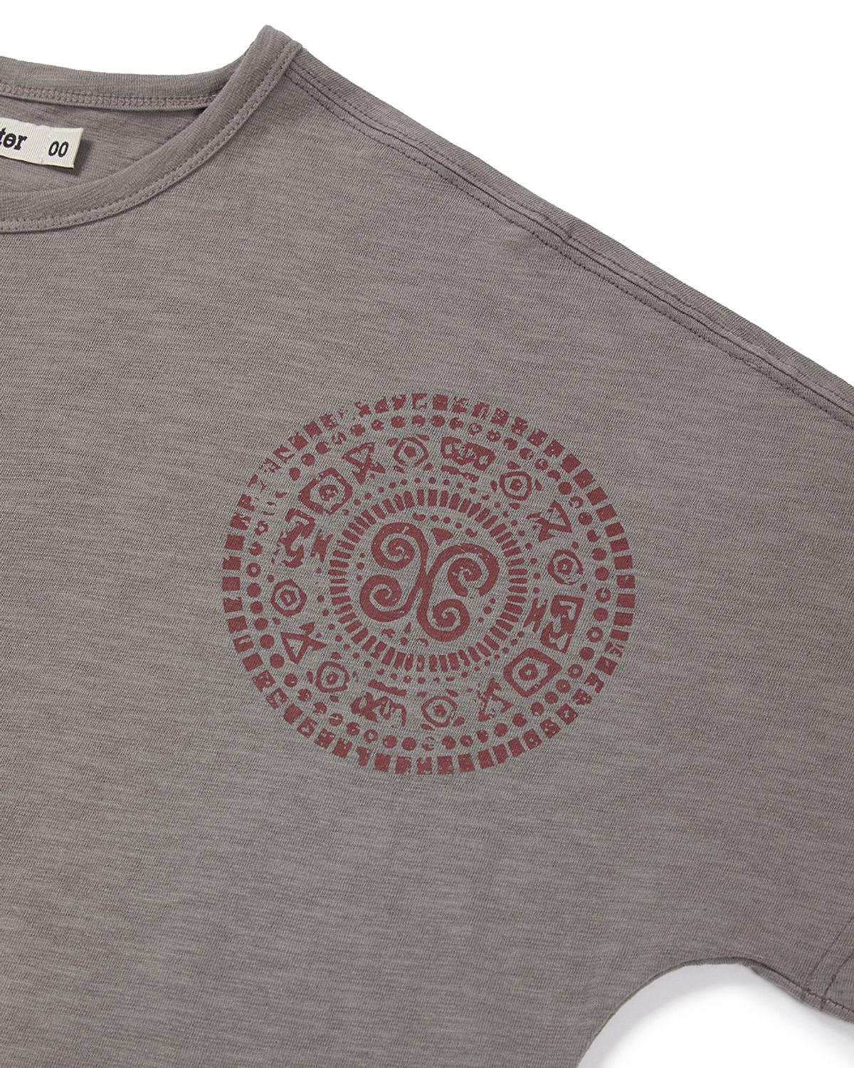 카락터(KARACTOR) Boteh half T-shirts / Mud gray