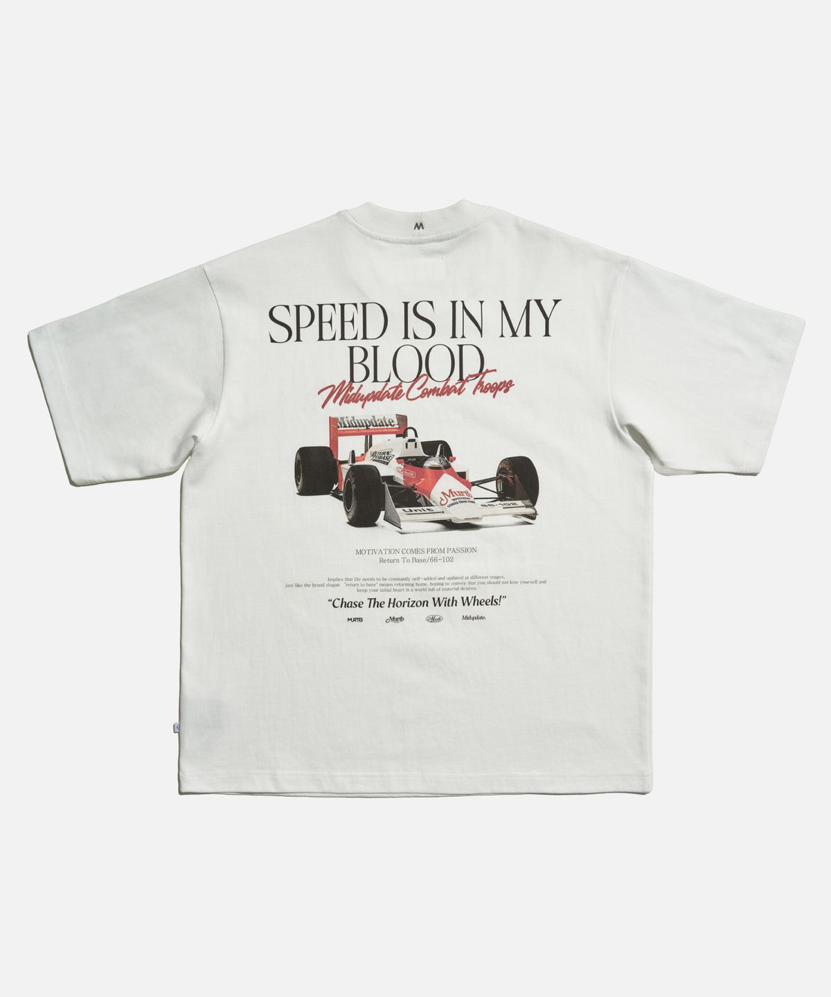 미드업데이트(MIDUPDATE) Vintage Racer Graphic SS Tee white