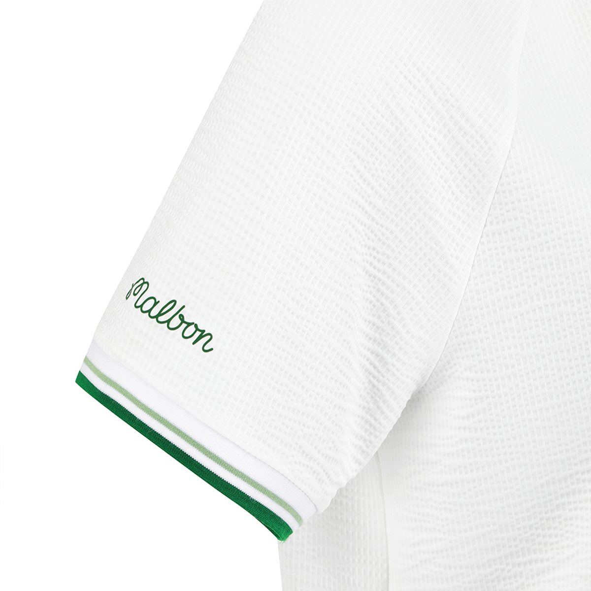 말본 골프(MALBON GOLF) 시어서커 저지 세미오버 브이넥 티셔츠 WHITE (WOMAN)