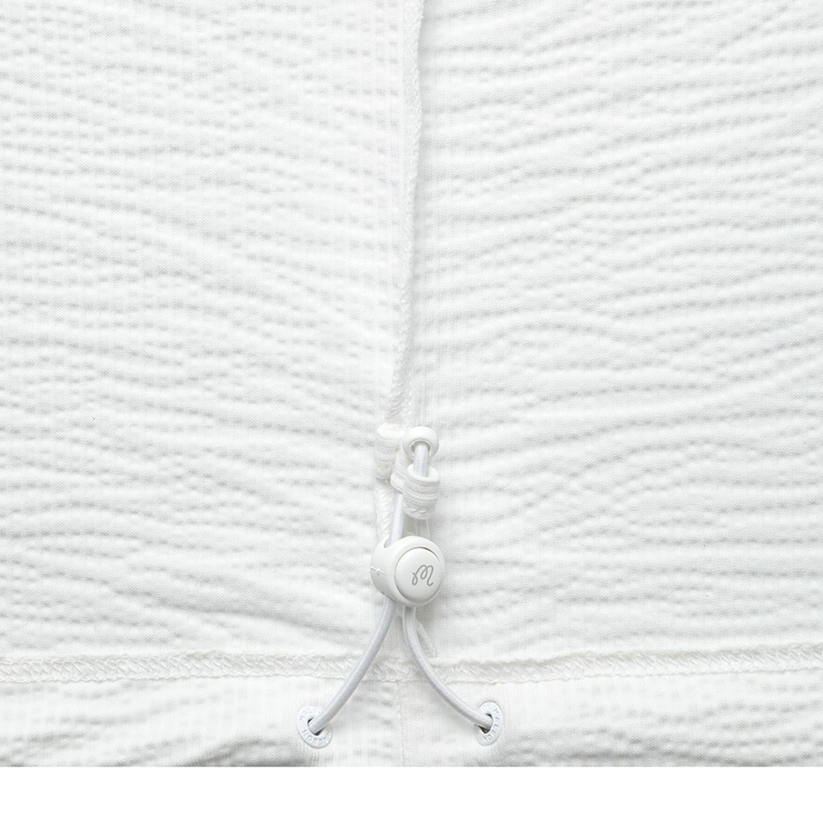 말본 골프(MALBON GOLF) 시어서커 저지 세미오버 브이넥 티셔츠 WHITE (WOMAN)