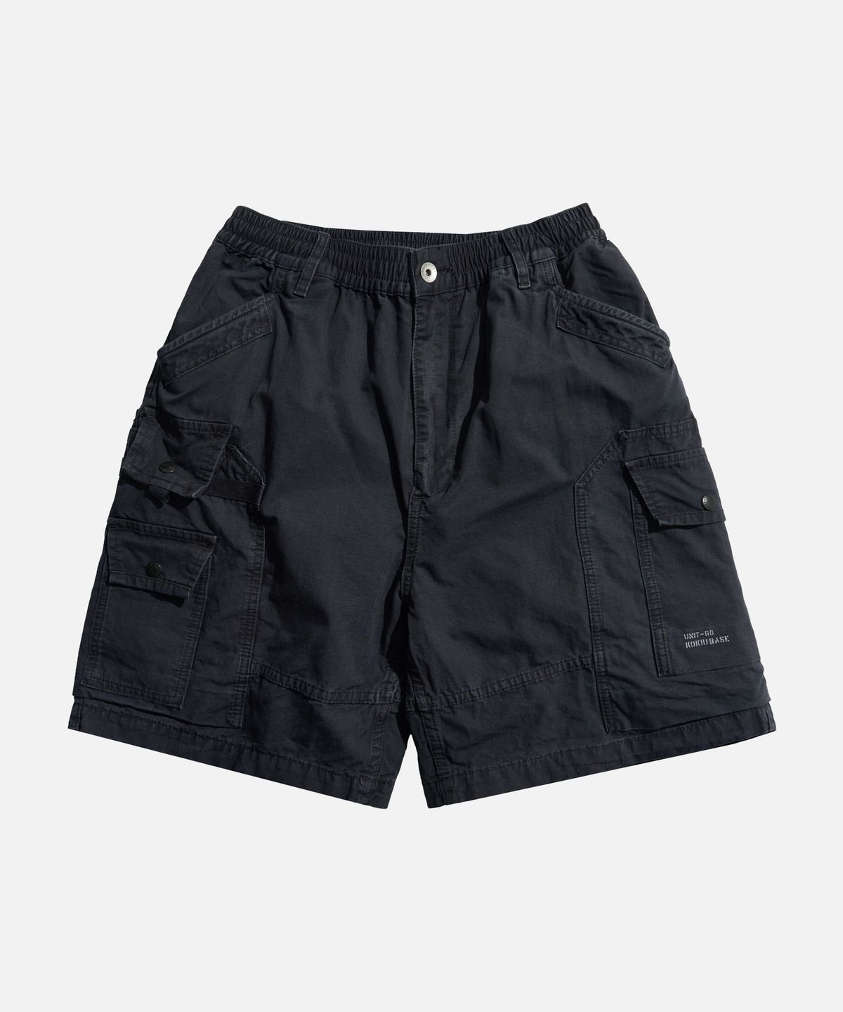 미드업데이트(MIDUPDATE) Drawstring Voluminous Cargo Shorts darkgray