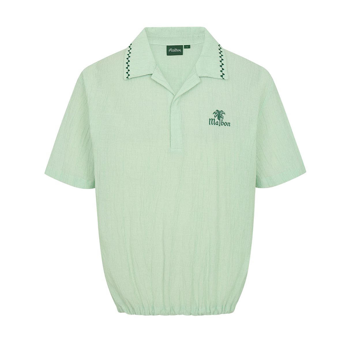 말본 골프(MALBON GOLF) 썸머 플리츠 반오픈카라 티셔츠 MINT GREEN (MAN)