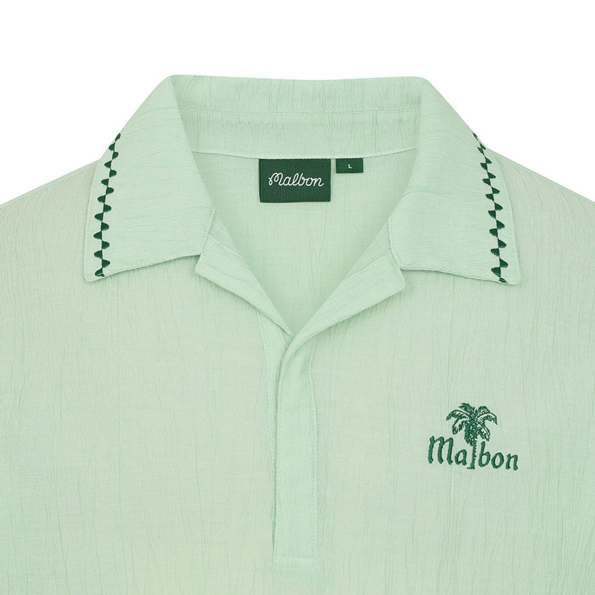 말본 골프(MALBON GOLF) 썸머 플리츠 반오픈카라 티셔츠 MINT GREEN (MAN)