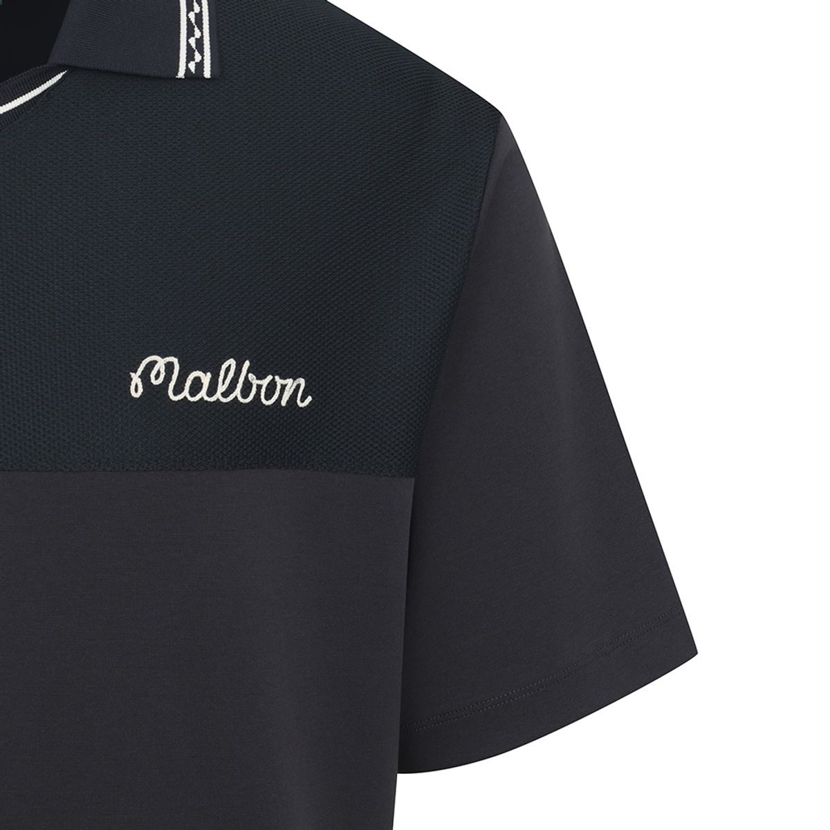 말본 골프(MALBON GOLF) 저지 크로셰 하이브리드 변형카라 티셔츠 NAVY (MAN)