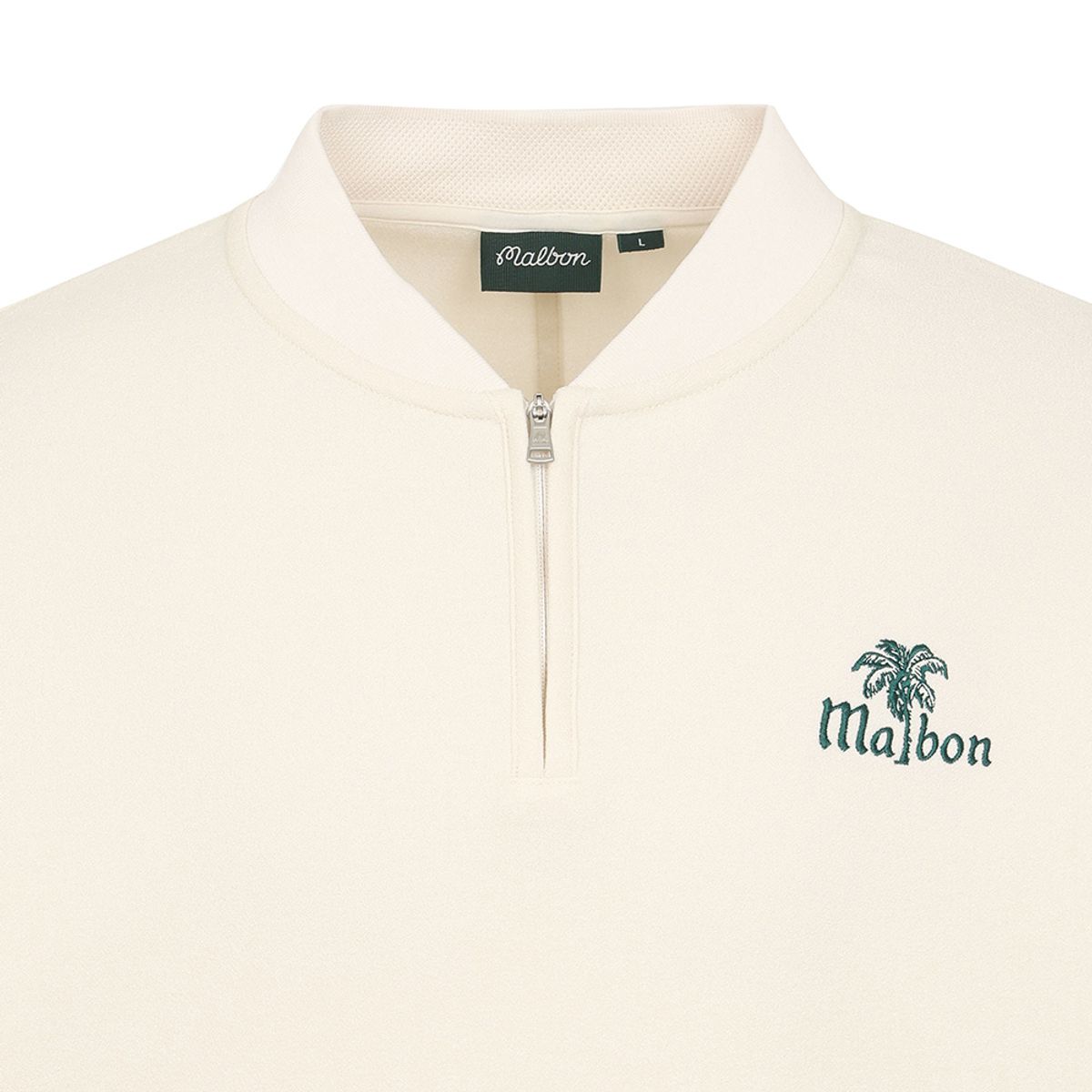 말본 골프(MALBON GOLF) 썸머 테리 세미오버핏 하프집 티셔츠 CREAM