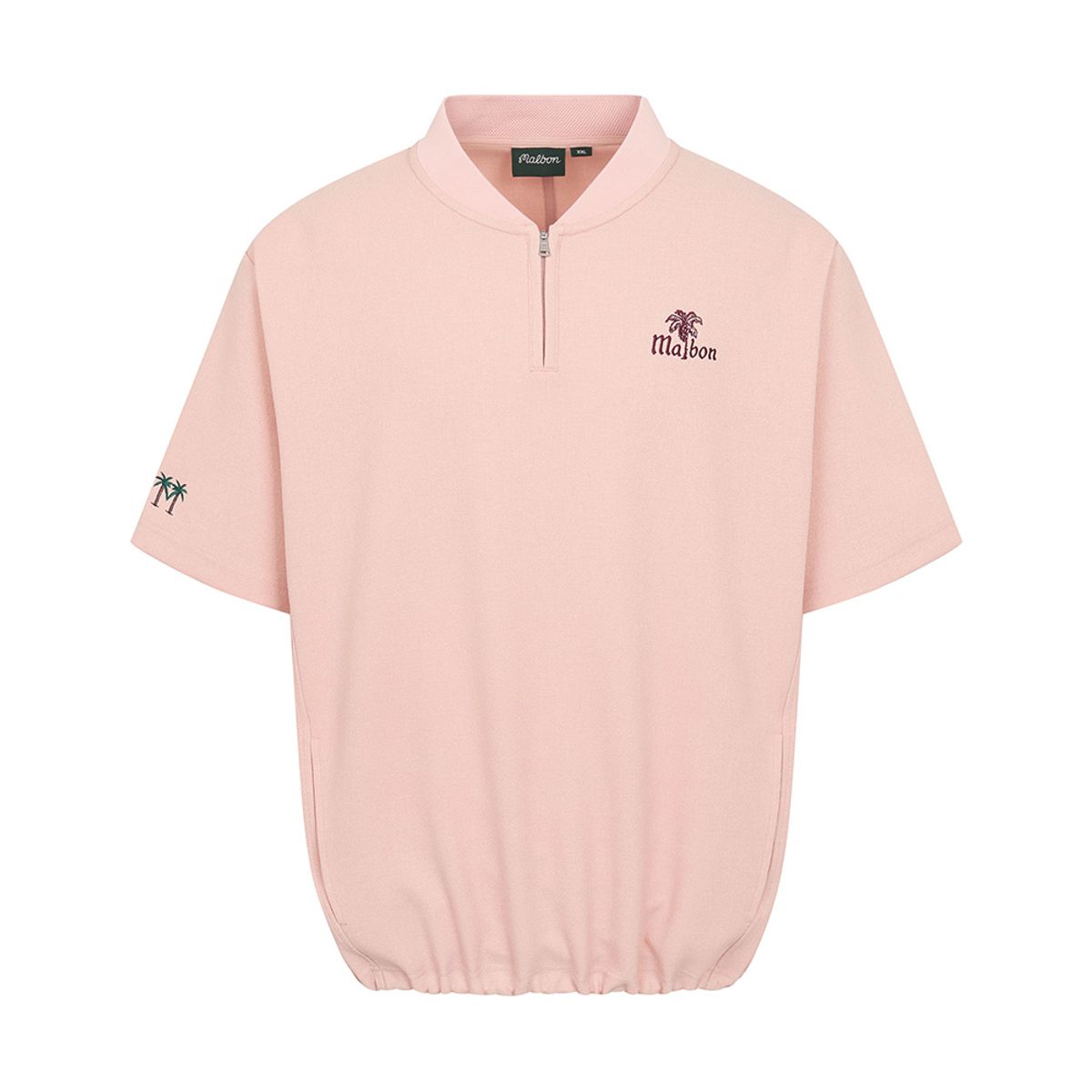 말본 골프(MALBON GOLF) 썸머 테리 세미오버핏 하프집 티셔츠 PINK