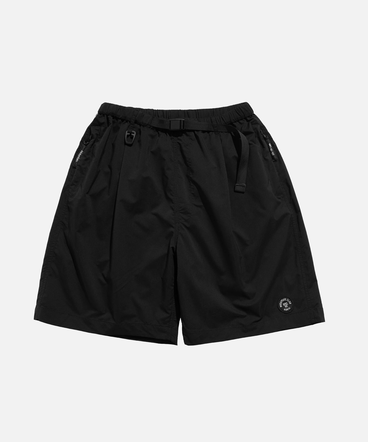 미드업데이트(MIDUPDATE) Circle Badge Technical Nylon Shorts black