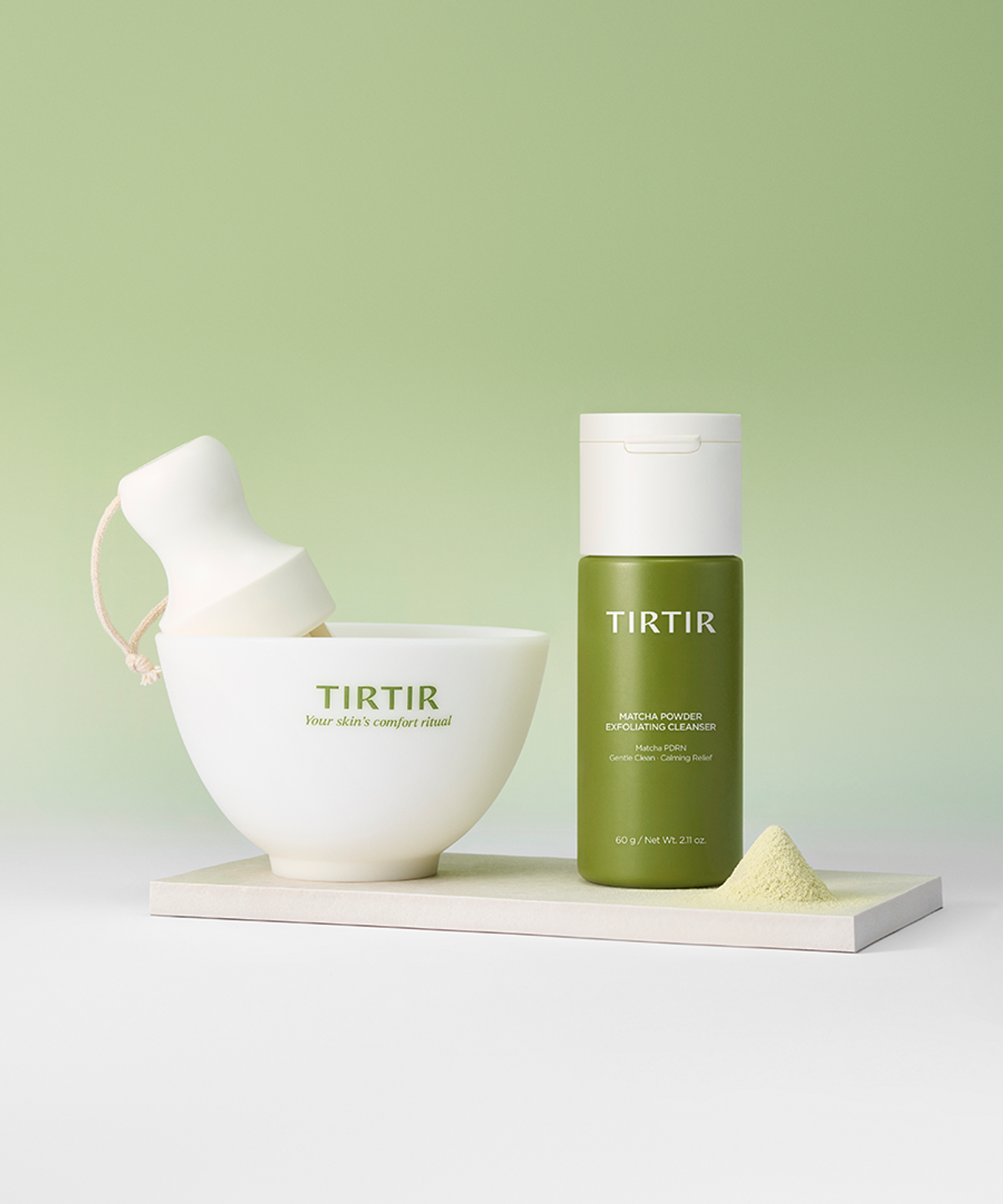 티르티르(TIRTIR) 말차 파우더 익스폴리에이팅 클렌저 (효소 파우더 클렌저)(+말차크림 8ml 증정)