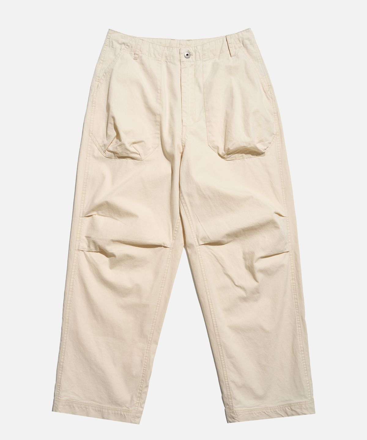 미드업데이트(MIDUPDATE) Knee-Tuck Wide Fatigue Pants cream