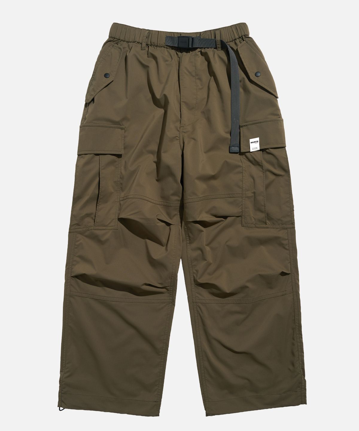 미드업데이트(MIDUPDATE) Volume Pleated Tech Cargo Pants brown