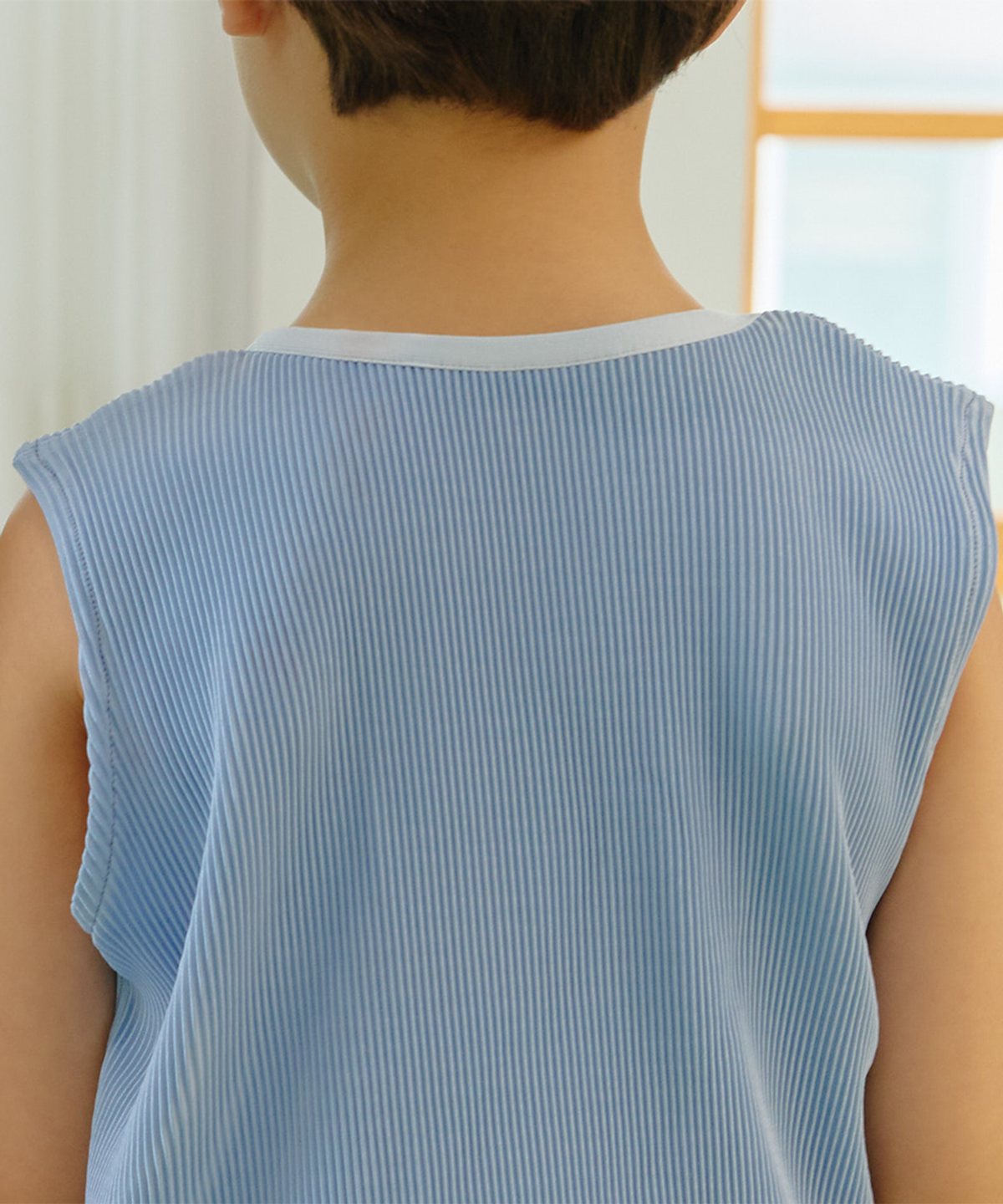 라메종드도도(LA MAISON DE DODO) SUMMER BREEZE PLEATS TOP (Baby Blue)_키즈플리츠