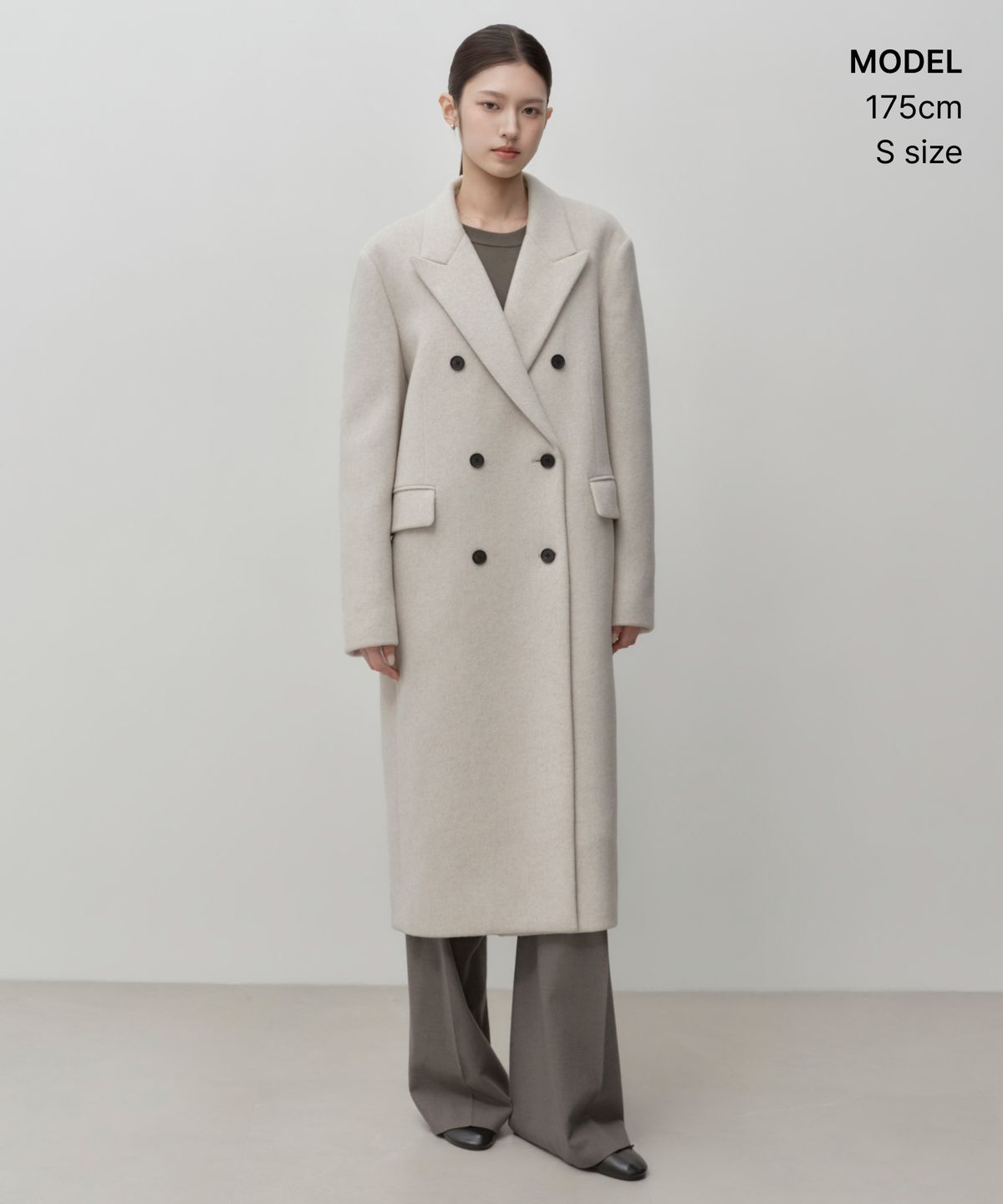 무신사 스탠다드 우먼(MUSINSA STANDARD WOMAN) 우먼즈 캐시미어 블렌드 더블 체스터 롱 코트 [오트밀]