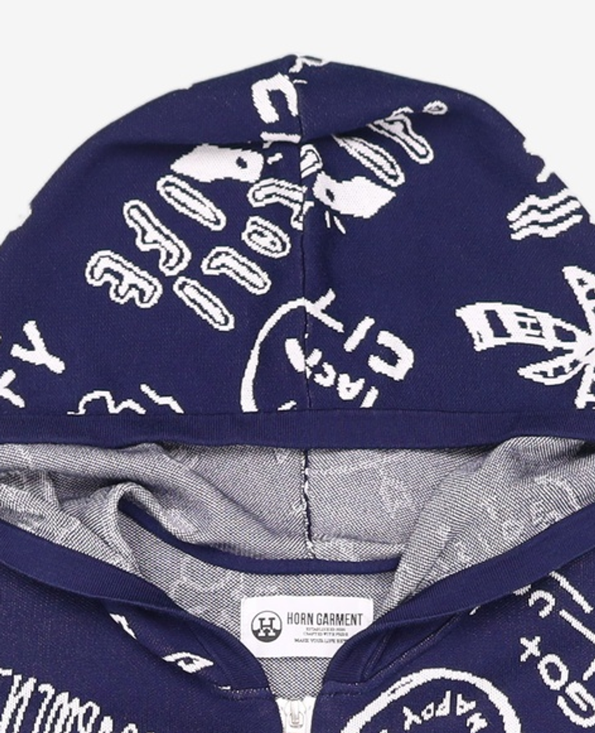 혼가먼트(HORN GARMENT) M HG ARCHIVE PATTERN JQD KNIT HOOD OUTER HP2CB02M M