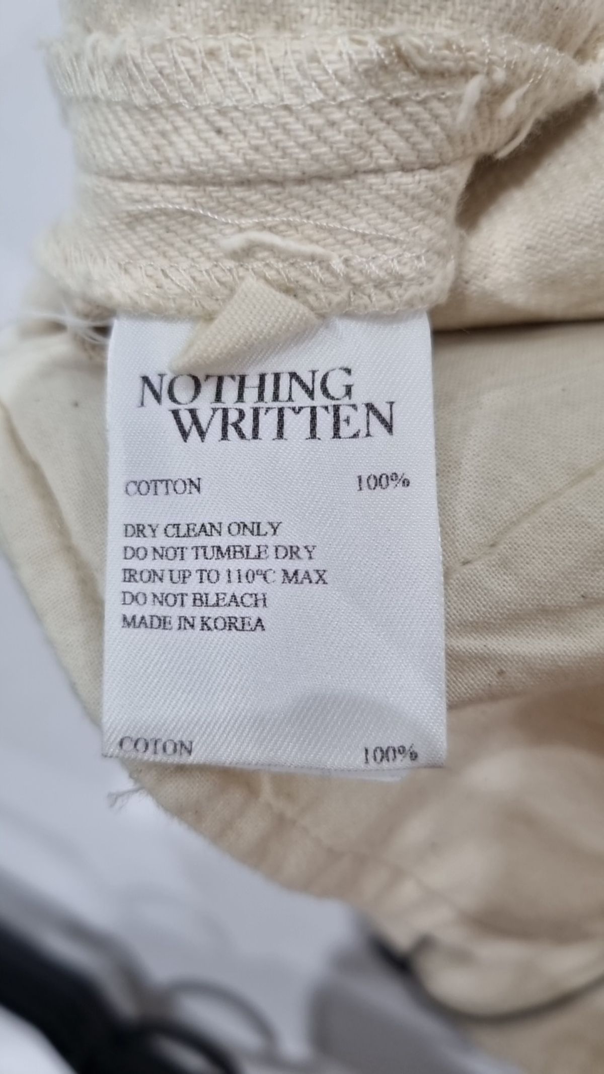 낫띵리튼(NOTHING WRITTEN) 코튼 팬츠