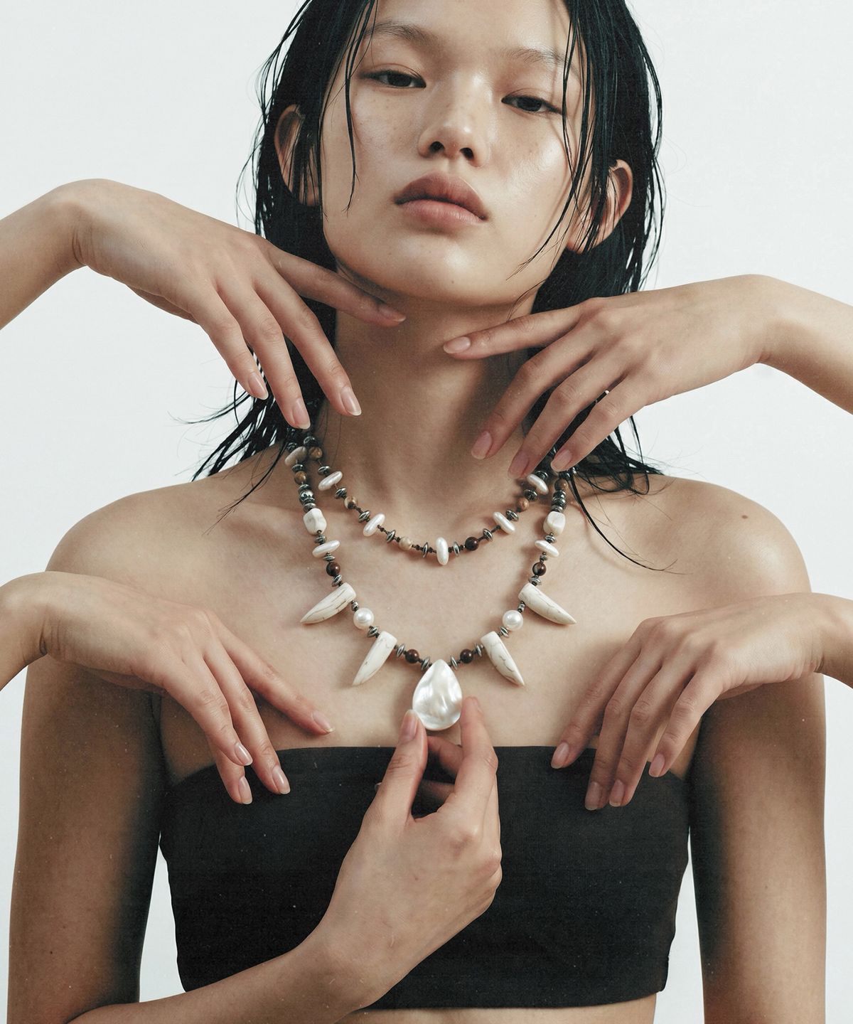 루바티(RUBATI) 아이라 헤머타이트 스톤  네크리스_브라운