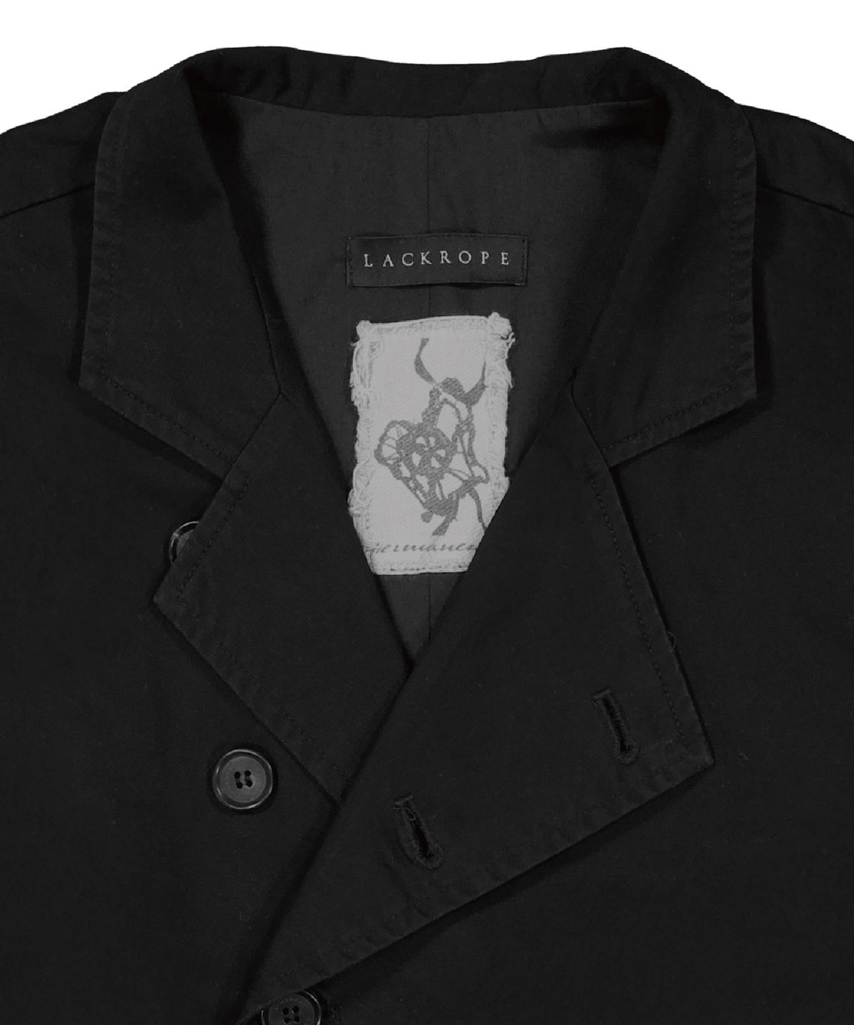 래크로프(LACKROPE) ASYMMETRIC RAW CUT VEST - BLACK