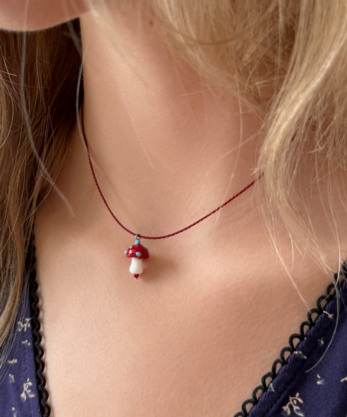 판타스틱 플래닛(FANTASTIC PLANET) mini mushroom string necklace (3colors)