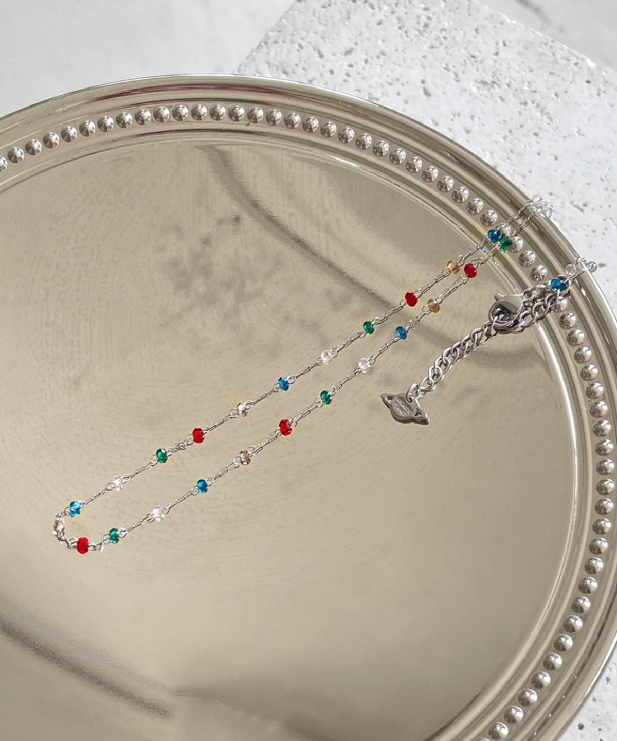 판타스틱 플래닛(FANTASTIC PLANET) color crystal dot necklace