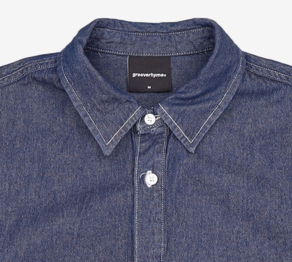 그루브라임(GROOVE RHYME) DECENT DENIM SHIRTS (DARK BLUE) [LRSFCSD763M] M