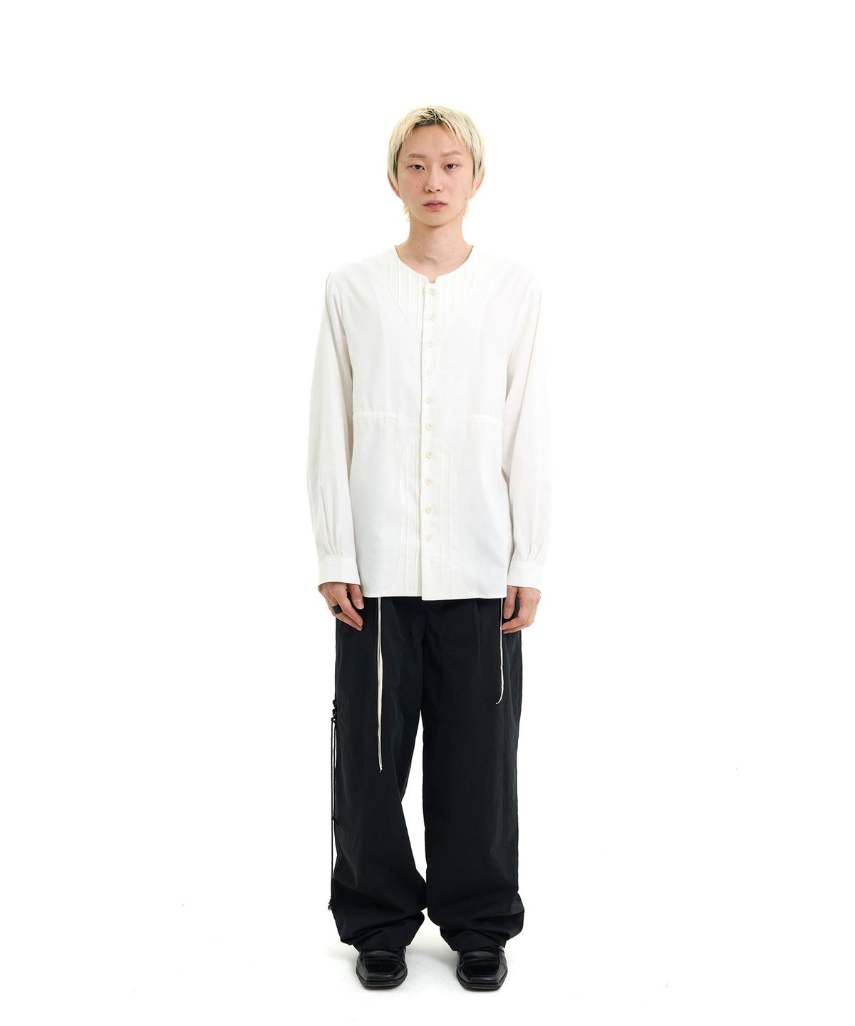 래크로프(LACKROPE) TIE TUNIC SHIRT - WHITE