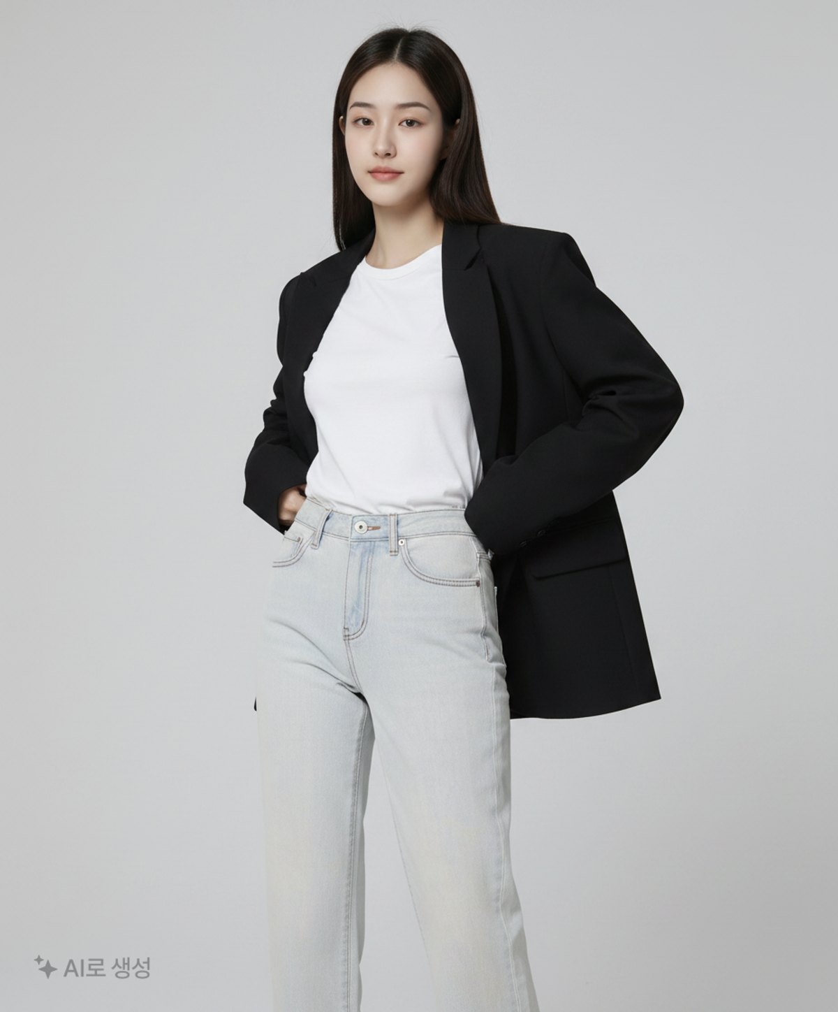 라인(LINE) 청/데님 팬츠 55