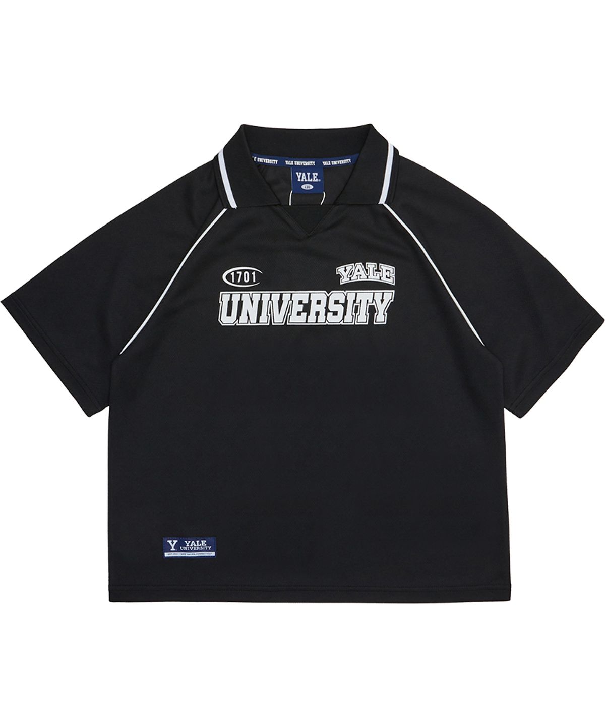 예일키즈(YALE KIDS) 래글런 저지 배색 하프 티셔츠 A5M009
