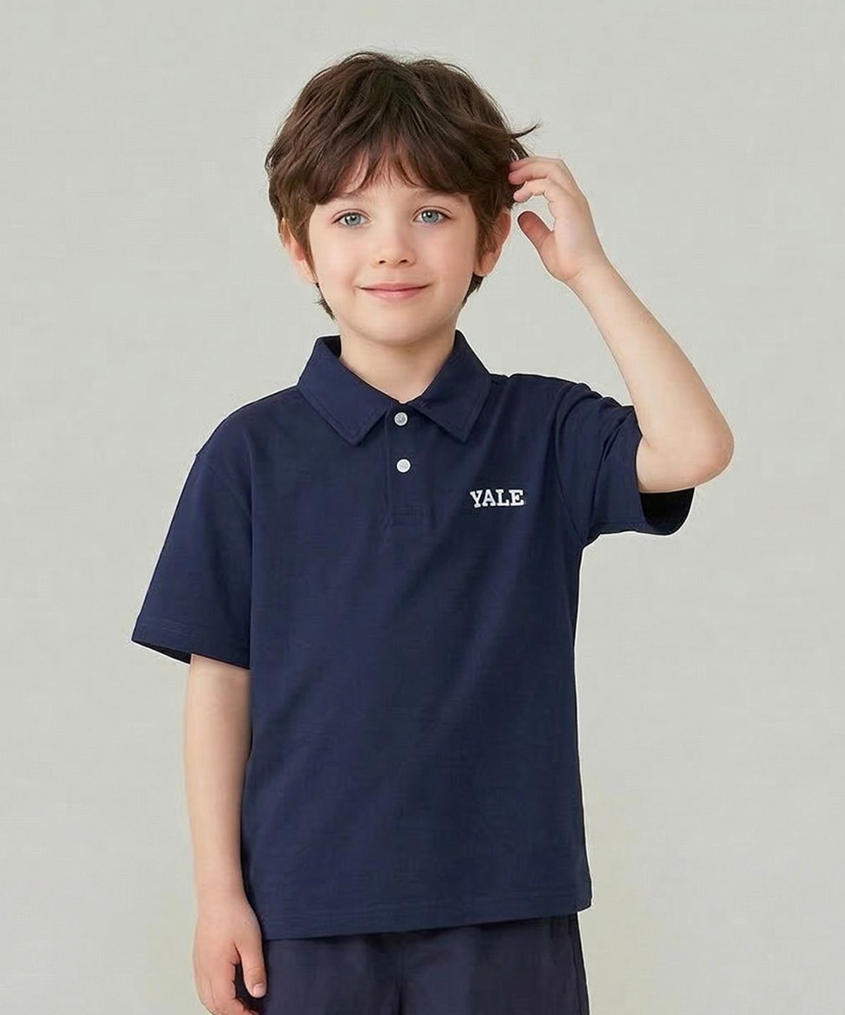 예일키즈(YALE KIDS) PK 스몰로고 하프 셔츠 A5M037