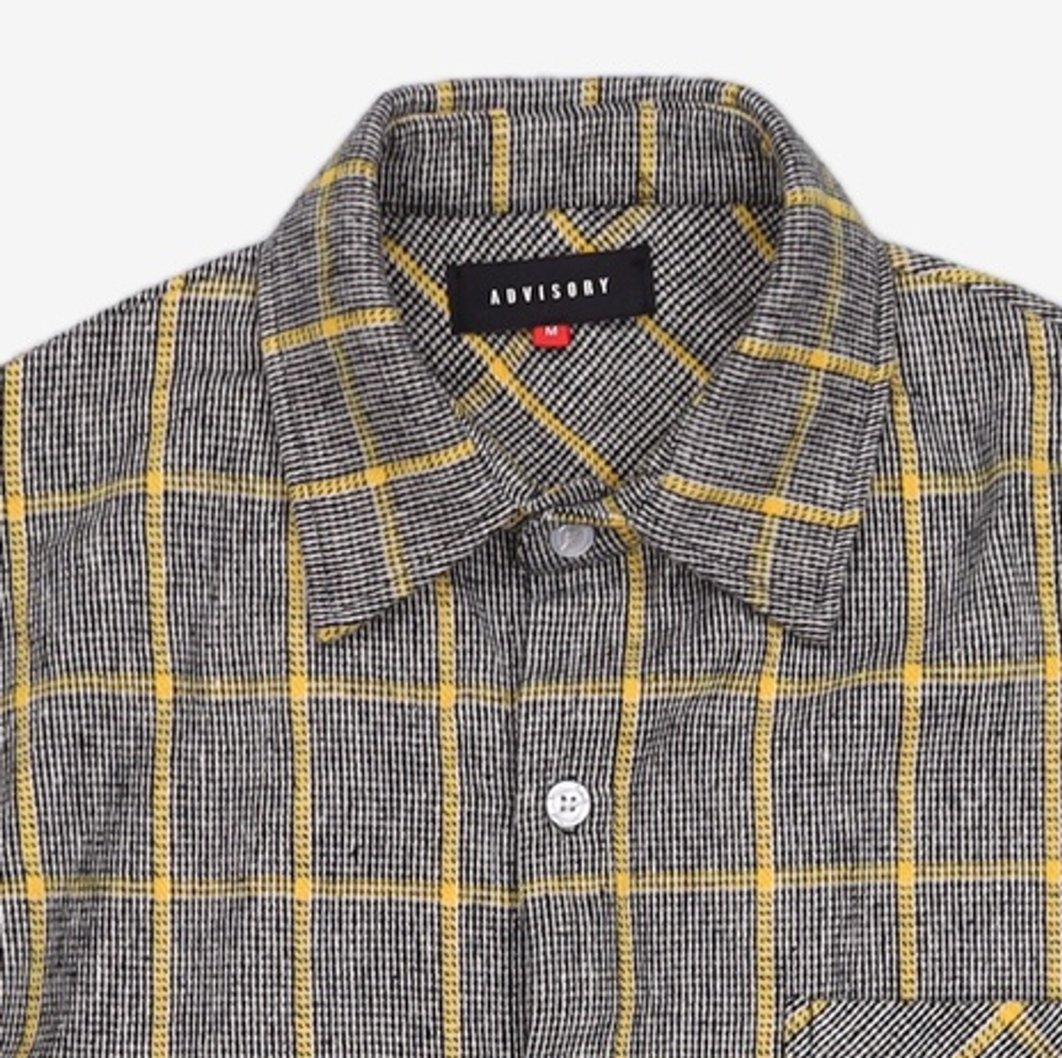 어드바이저리(ADVISORY) Wool Check Oversize Shirts - Yellow M